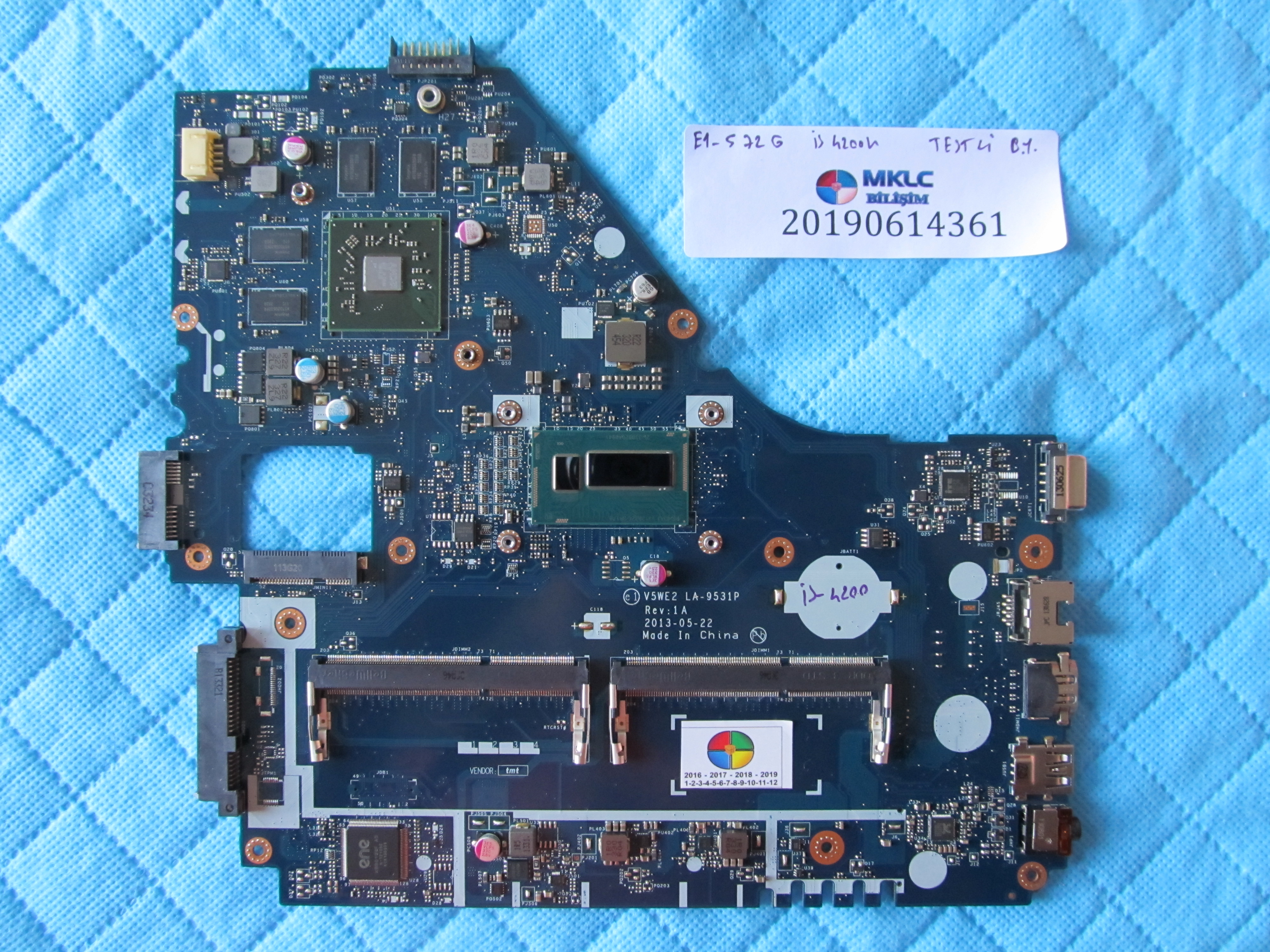 ACER Acer e1-572g anakart la-9531p anakart i5 4200u işlemci 2gb vga orjinal sifir küçük görsel 2