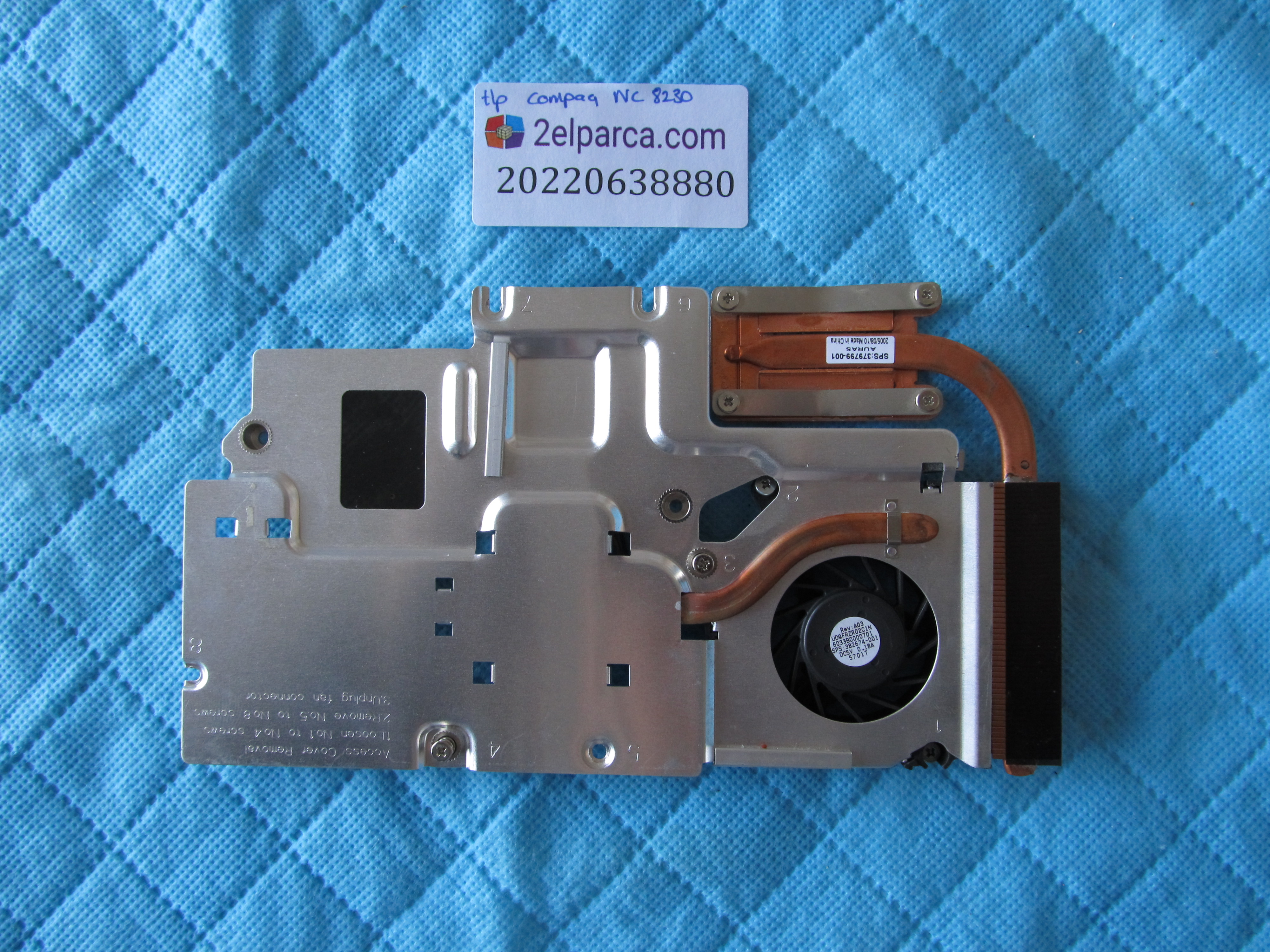 HP Hp nc 8230 fan bakir soğutucu (heatsink) orjinal ürün küçük görsel 2