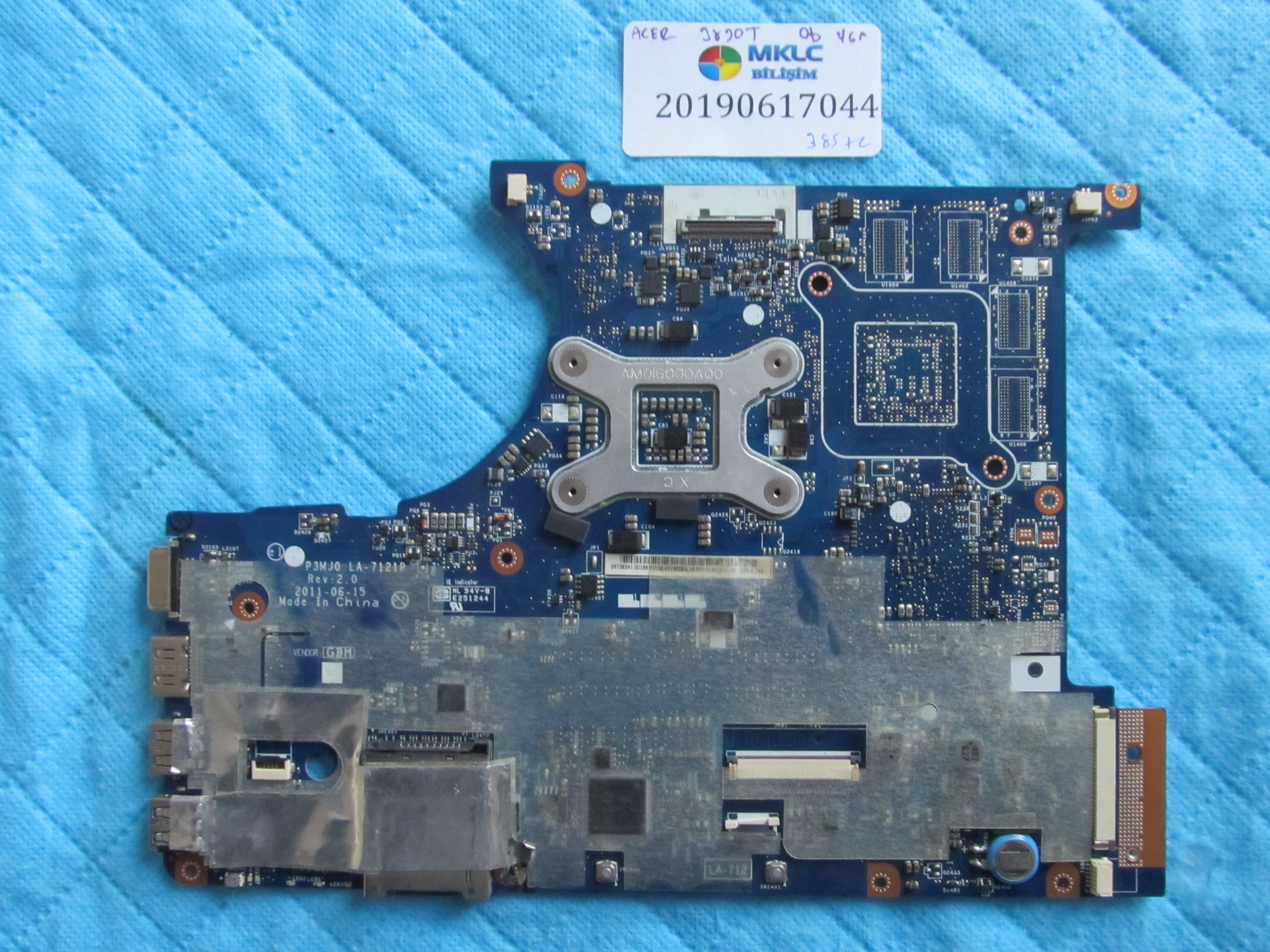 ACER Acer 3830t anakart la-7121p anakart   onboard ekran kartli anakart küçük görsel 2