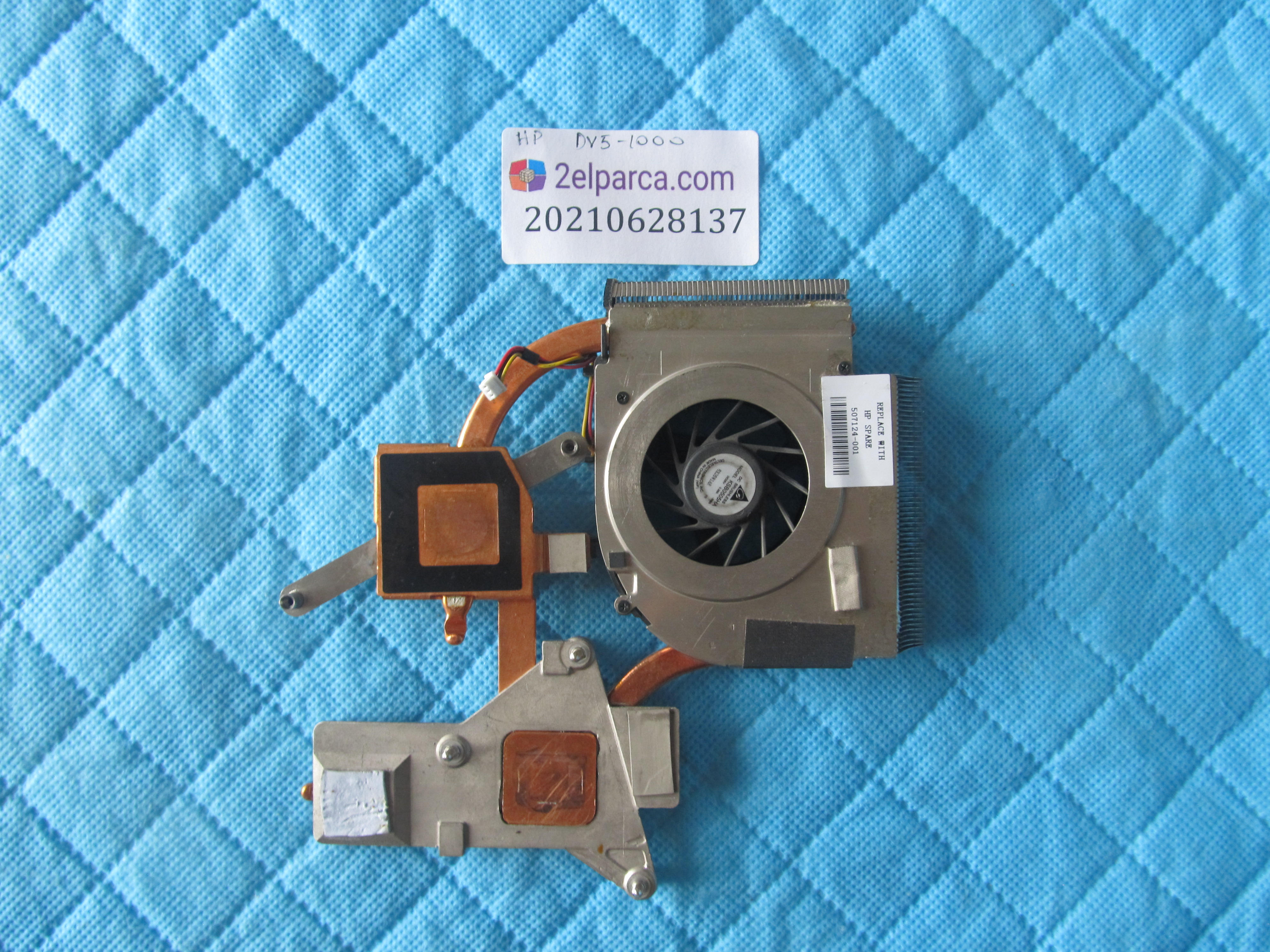 HP Hp dv5-1000 fan bakir soğutucu (heatsink) küçük görsel 2