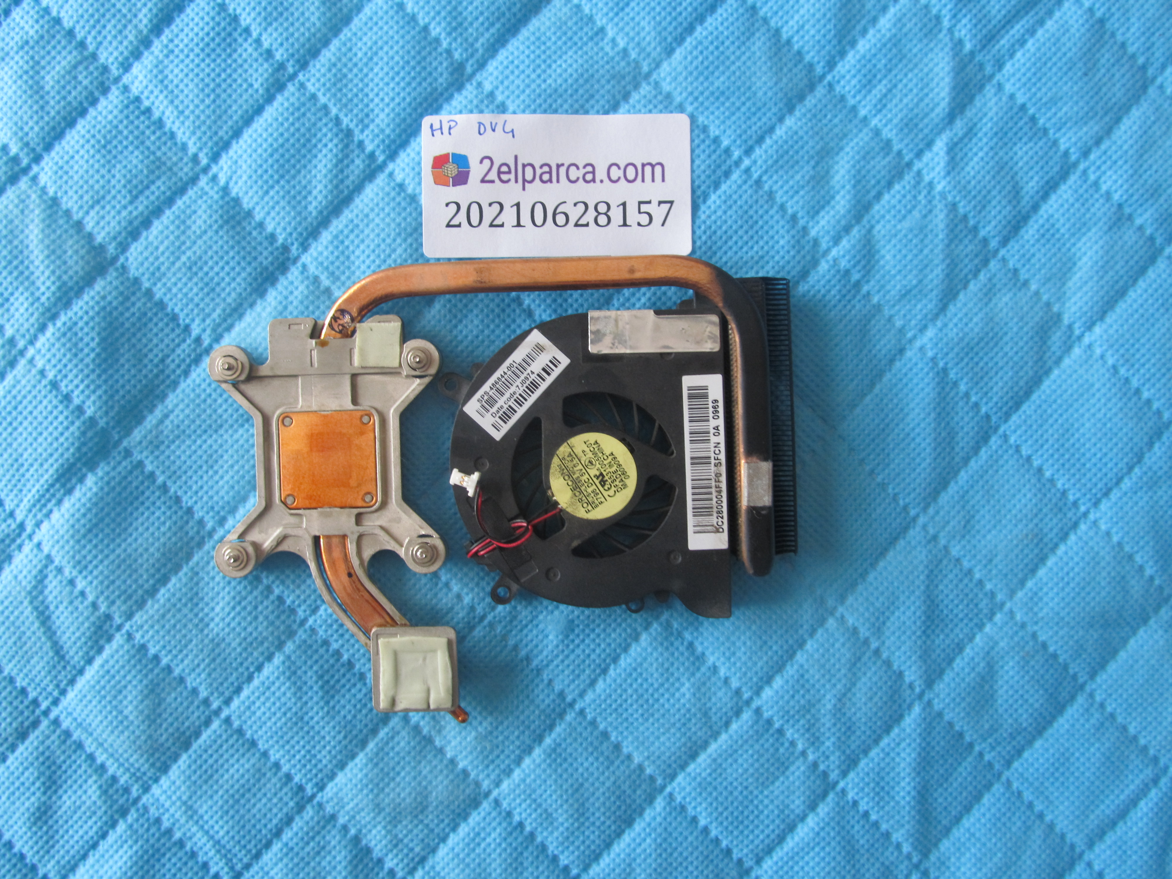 HP Hp dv4-1000 fan bakir soğutucu (heatsink) küçük görsel 2