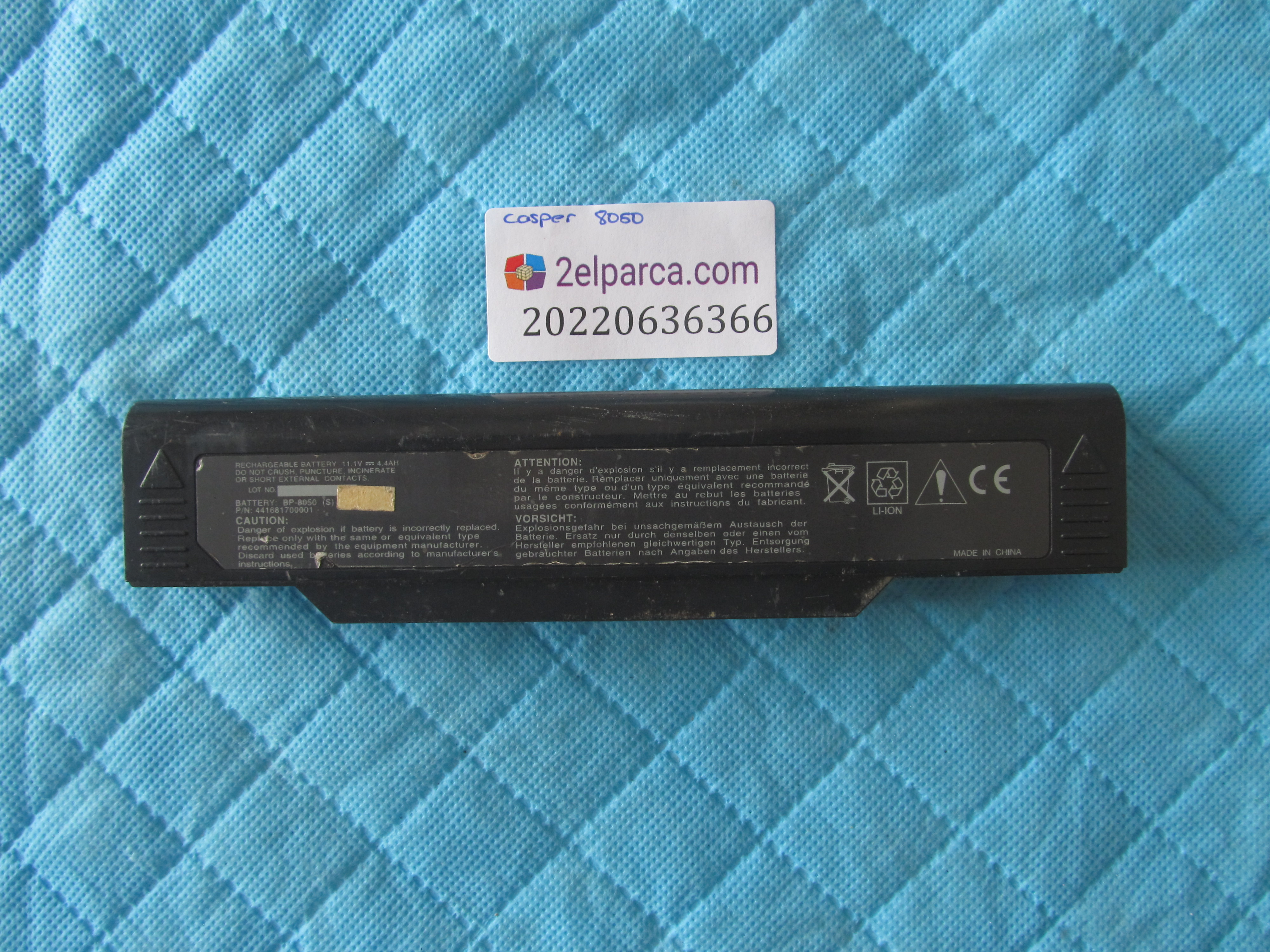 CASPER Casper 8050 batarya rechargeable 11.1v 4.4ah 2 saat üzeri şarj süresi orijinal ürün küçük görsel 2