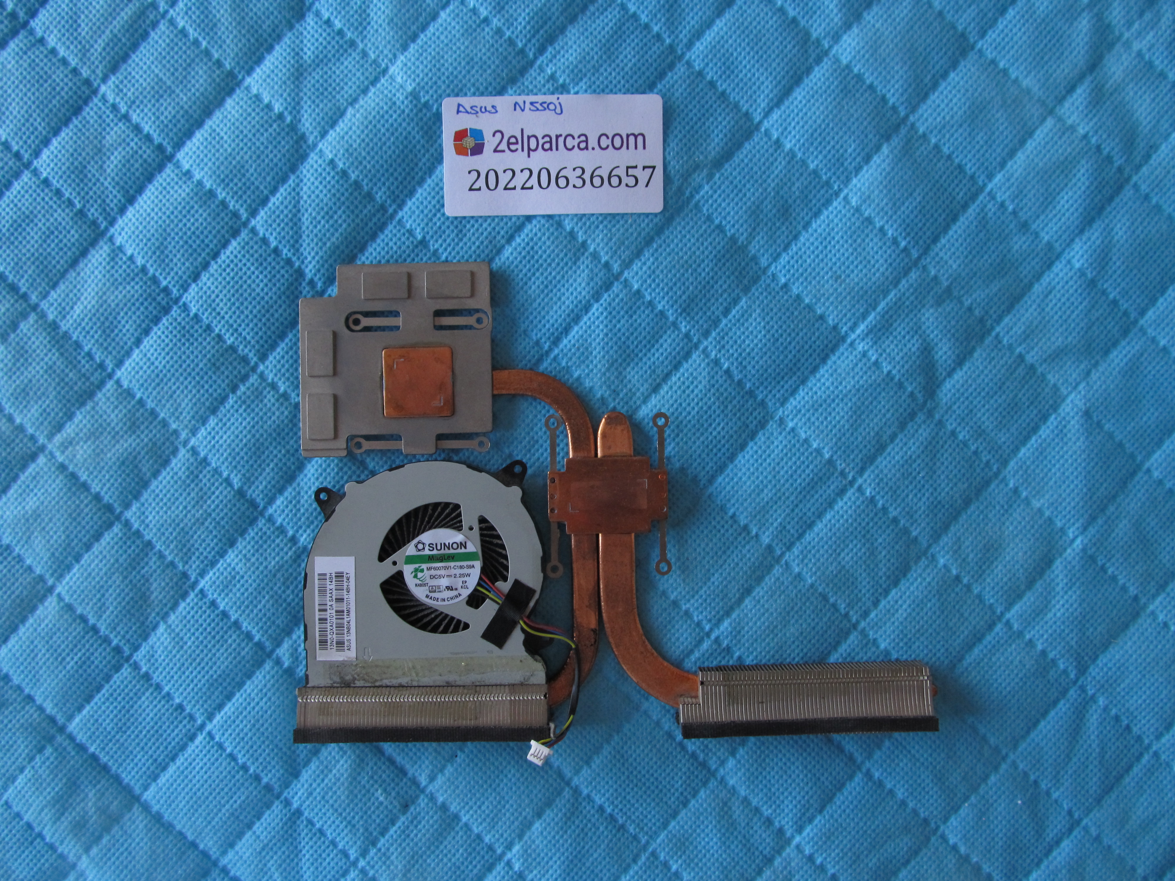 ASUS Asus n550j fan bakir soğutucu (heatsink) (tek fan) küçük görsel 2