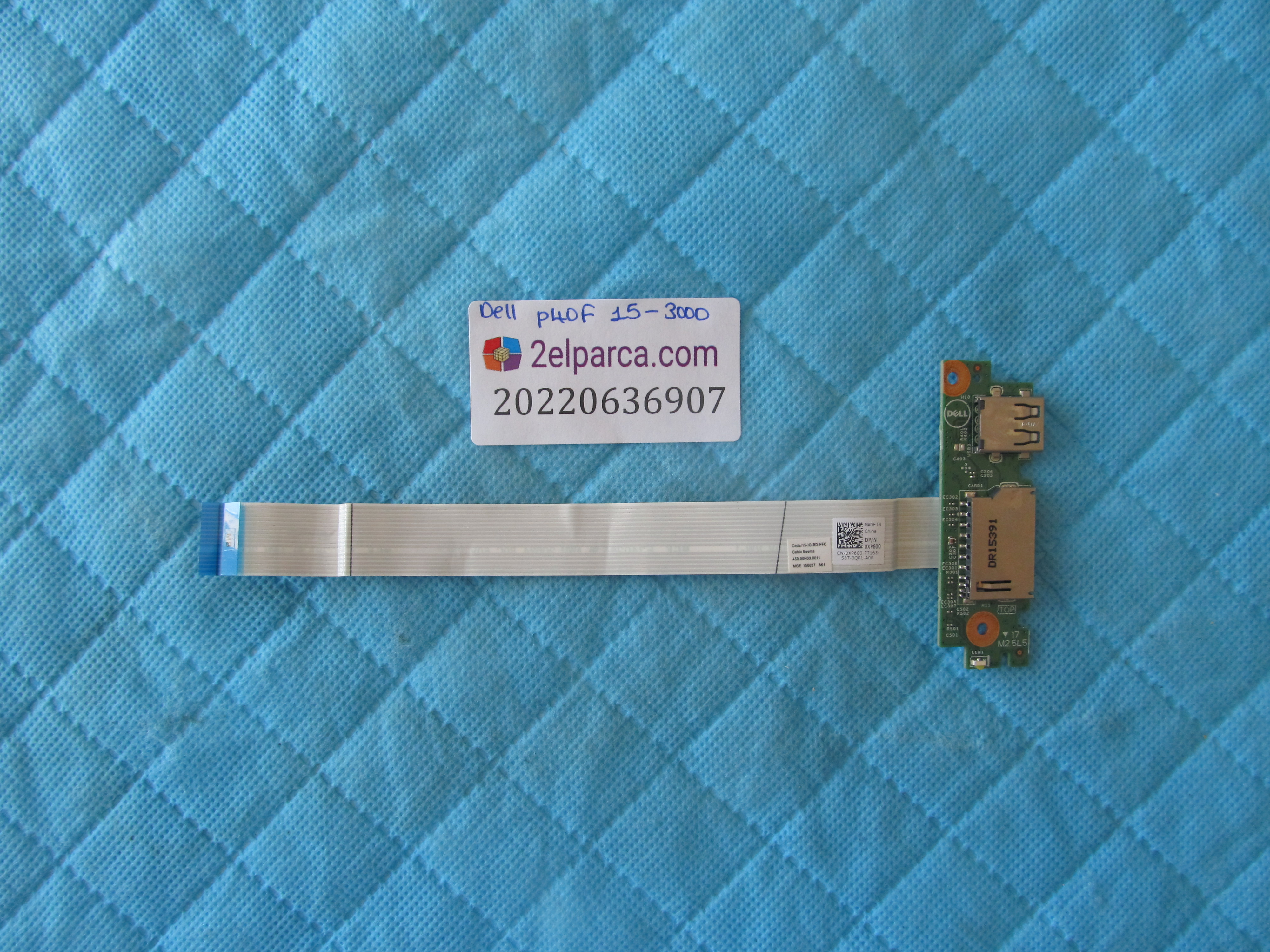 Dell 15-3000 usb kart cr reader board flex dahil p40f orjinal ürün