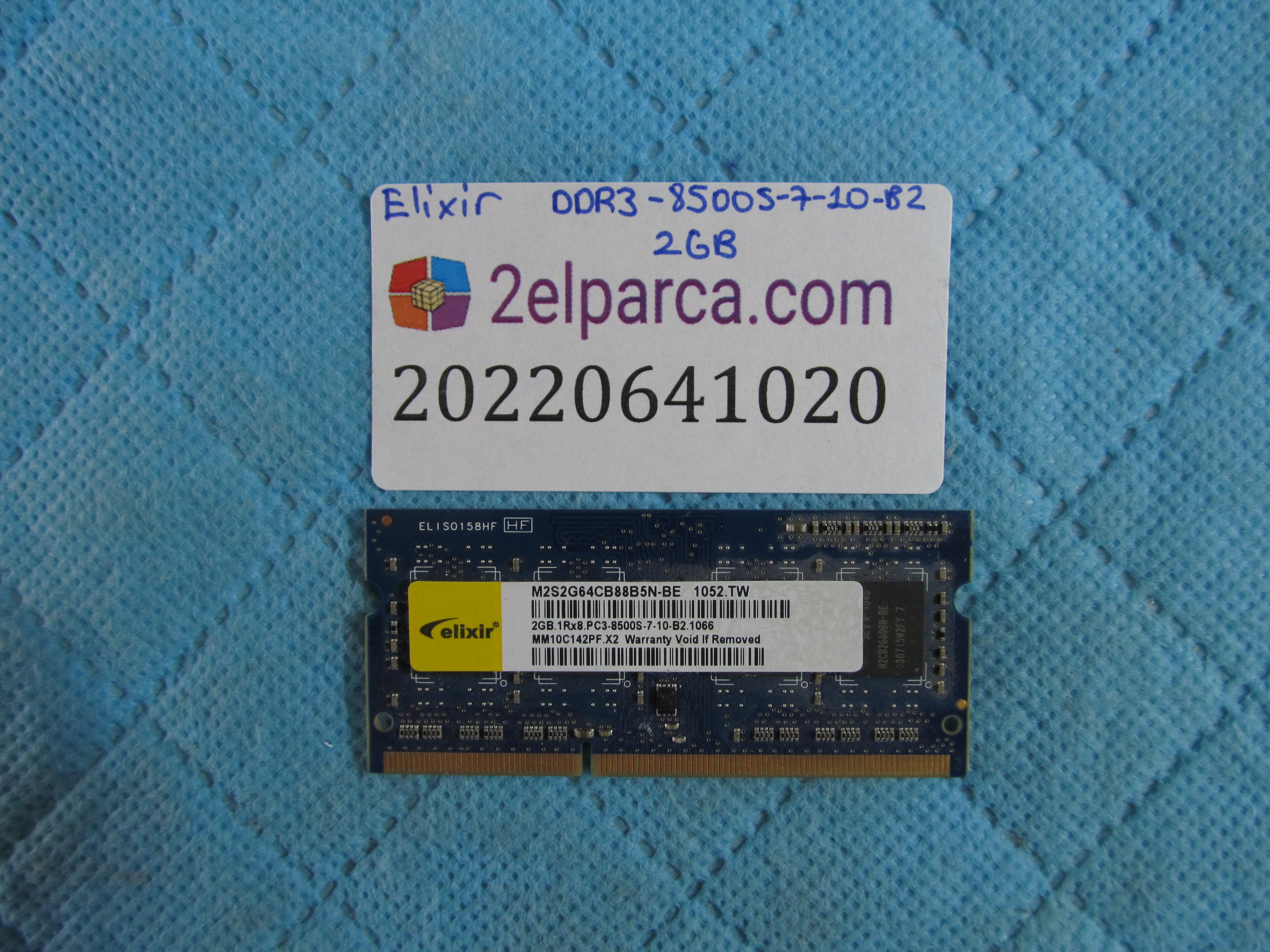 Elixir ddr3-8500s-7-10-b2 2gb ram bellek orjinal ürün