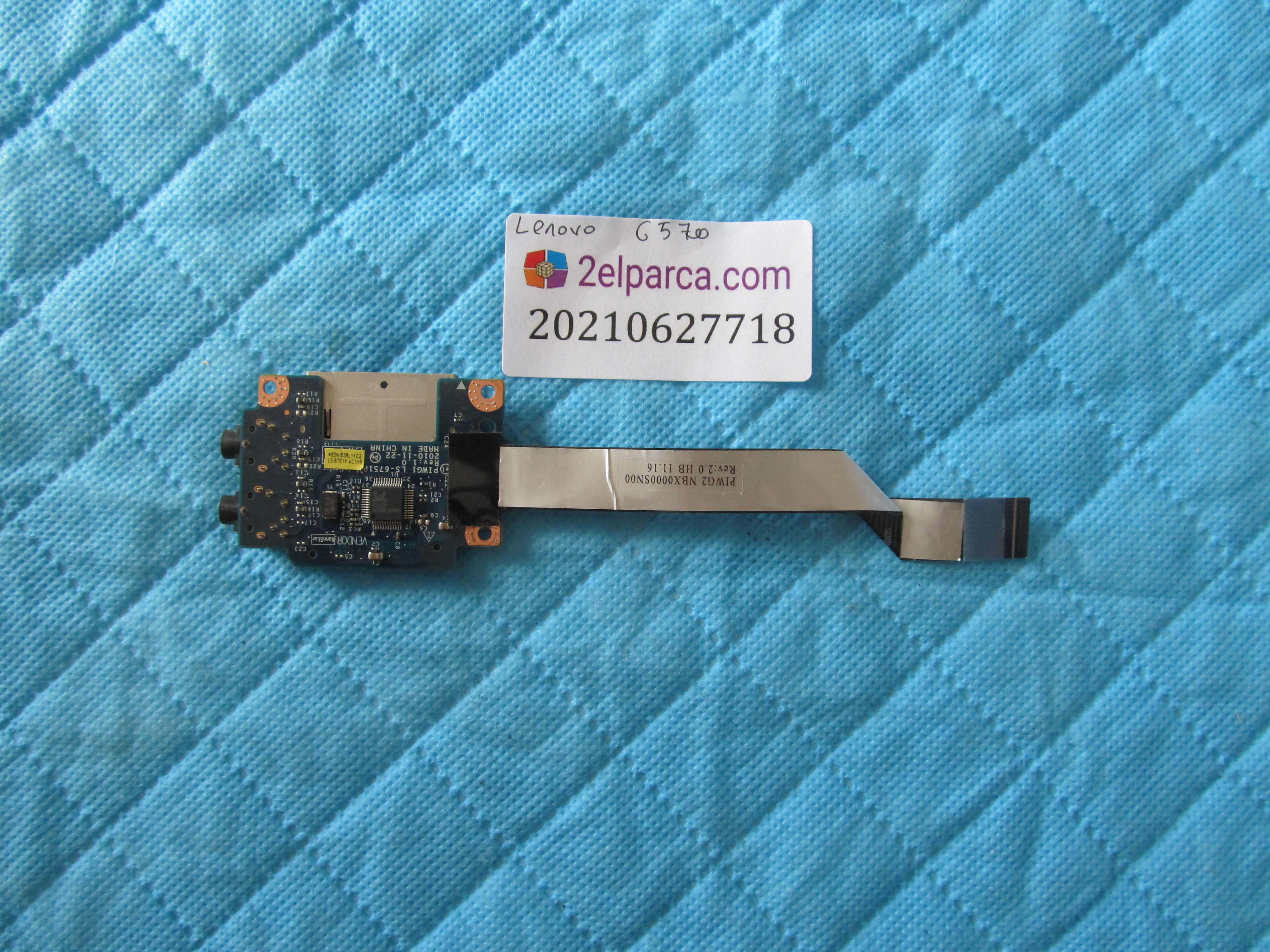 LENOVO Lenovo g570 ses karti ve kart okuyucu board flex küçük görsel 2