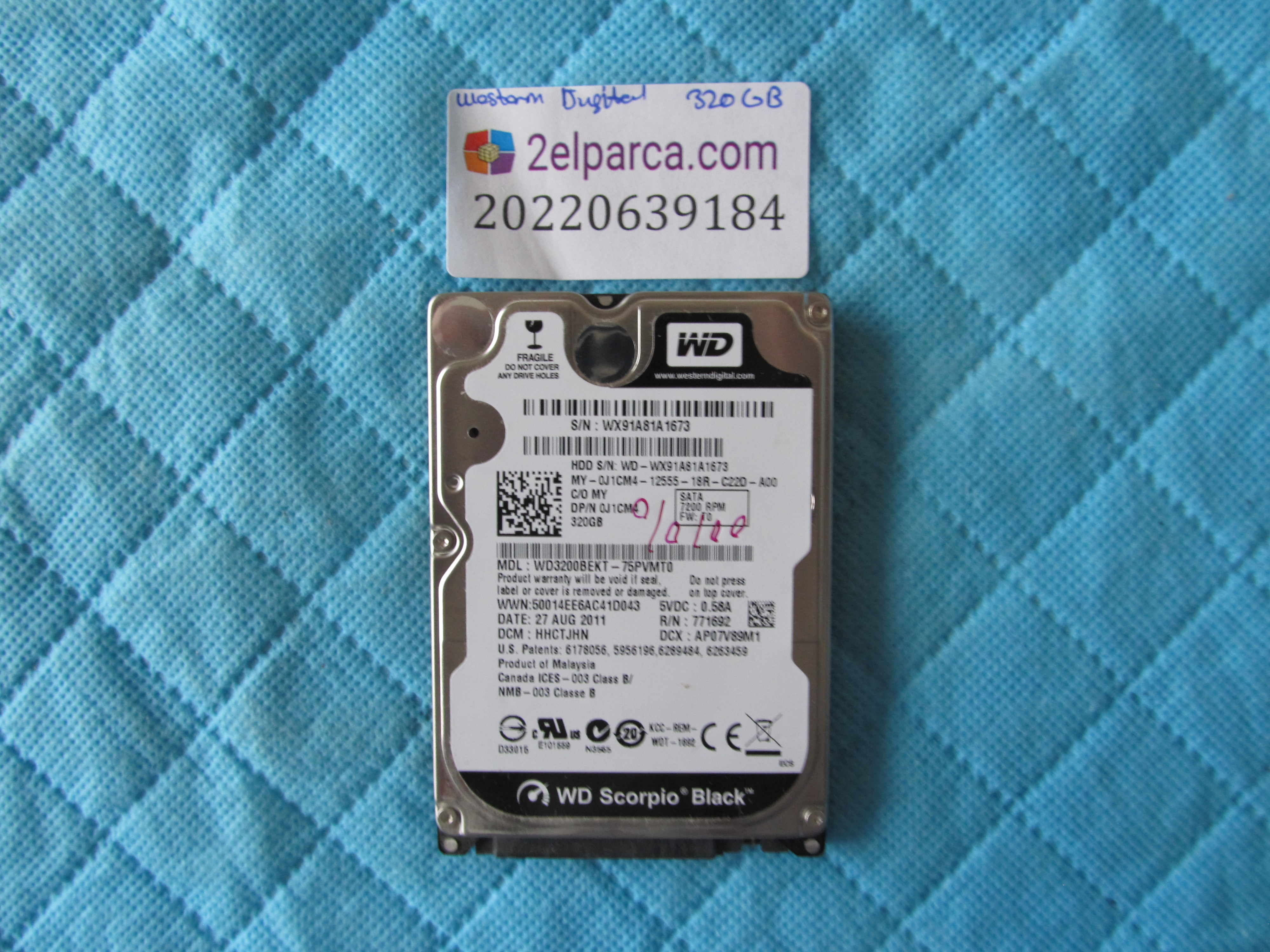 Western digital 320 gb 2.5" %100 sağlik orjinal testli ürün