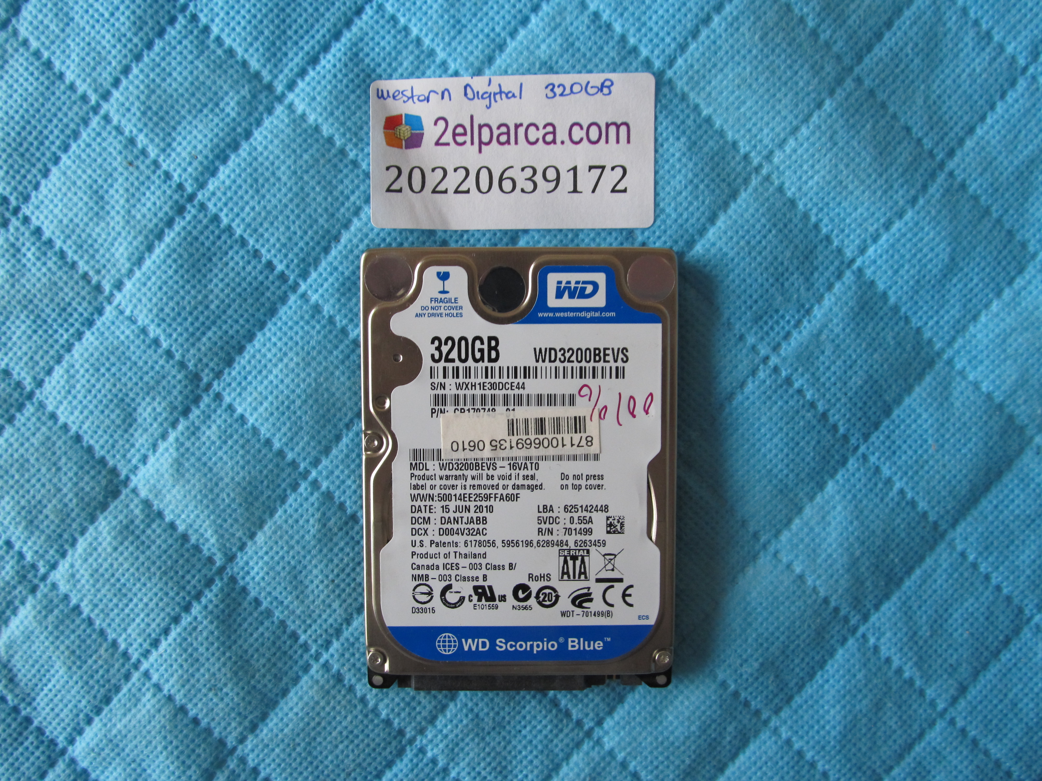 Western digital 320 gb 2.5" %100 sağlik orjinal testli ürün