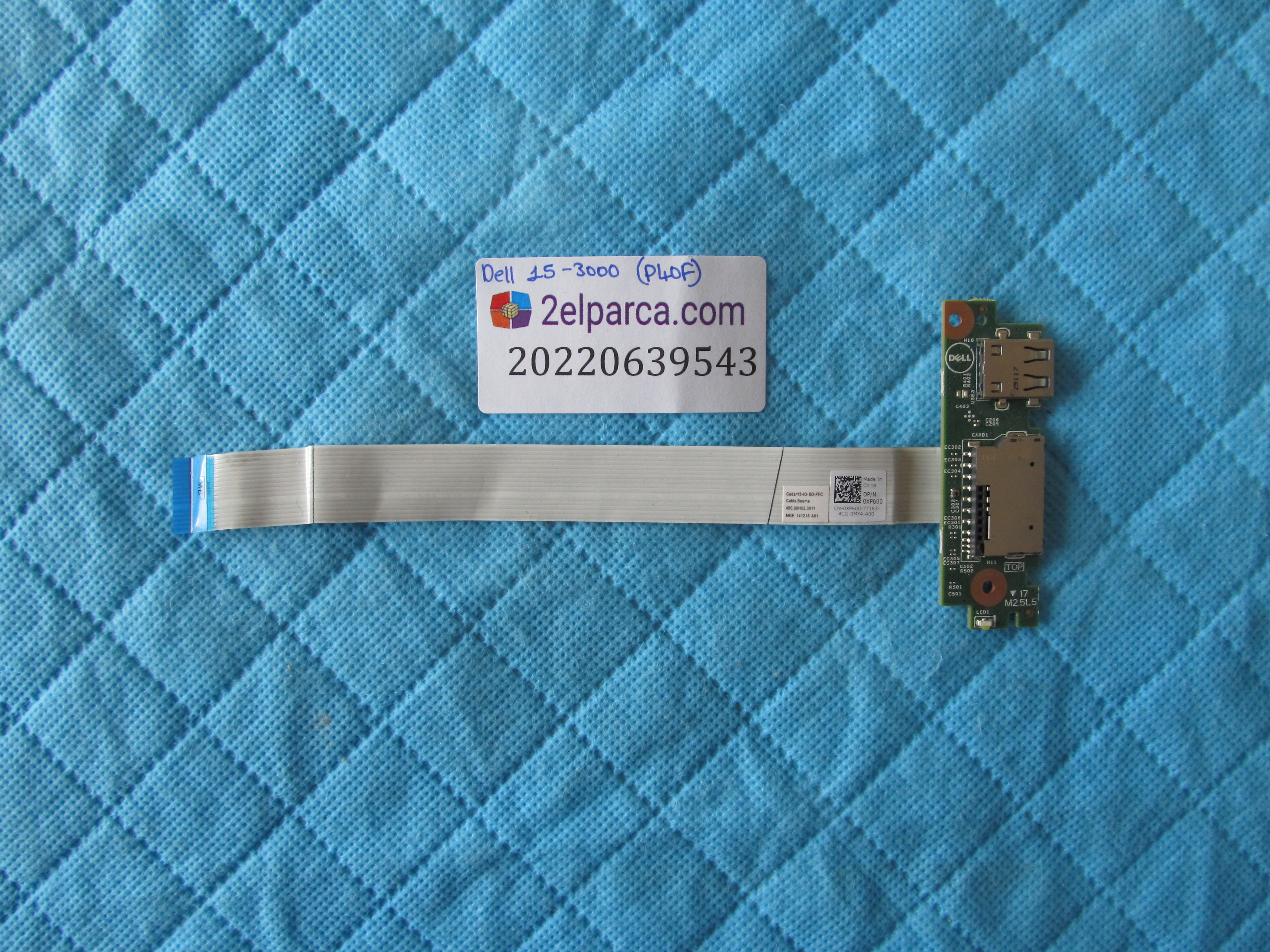 DELL Dell 15-3000 usb kart cr reader board flex dahil  p40f  orjinal ürün küçük görsel 2