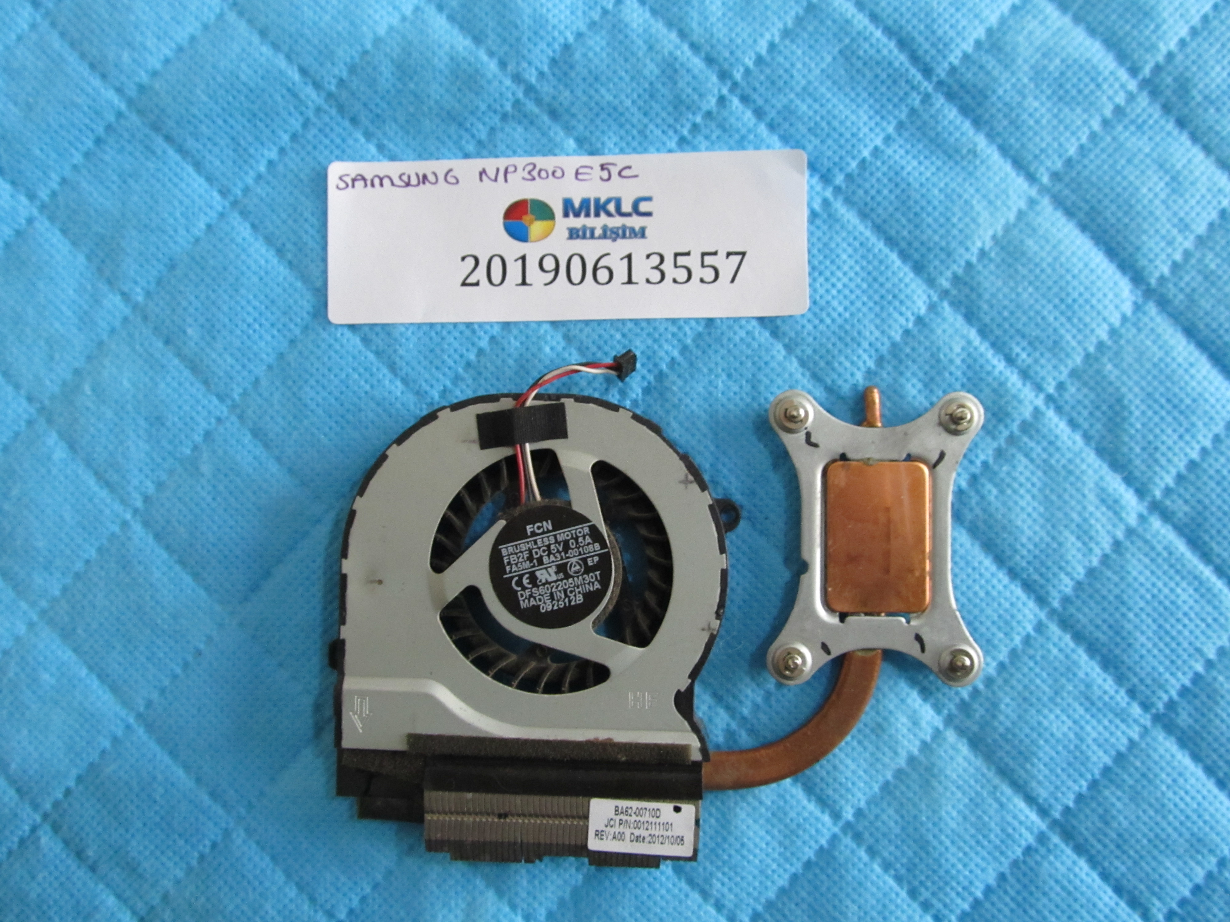 SAMSUNG Samsung np300e5c fan bakir soğutucu (heatsink) küçük görsel 2