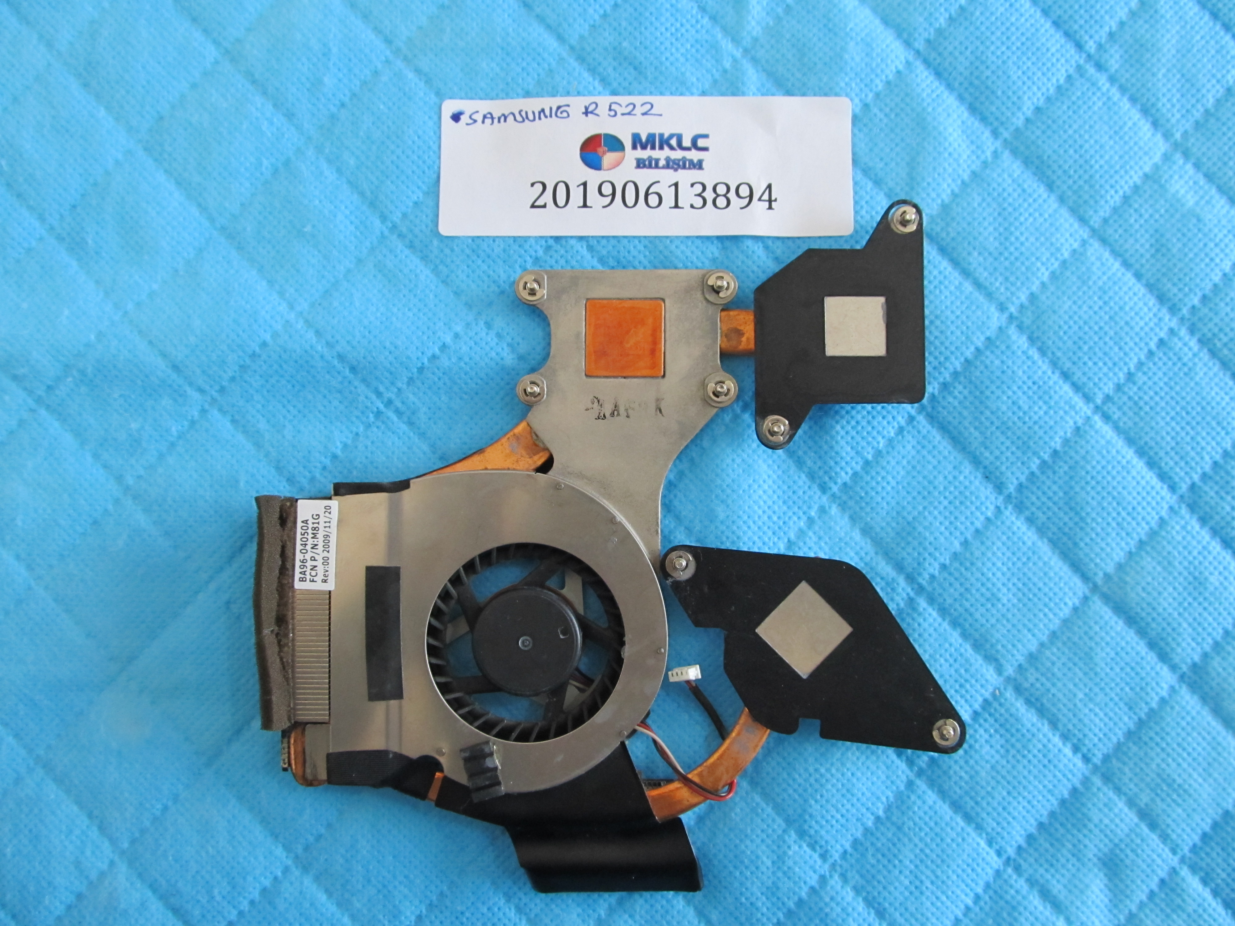 Samsung r522 fan bakir soğutucu (heatsink) orjinal ürün