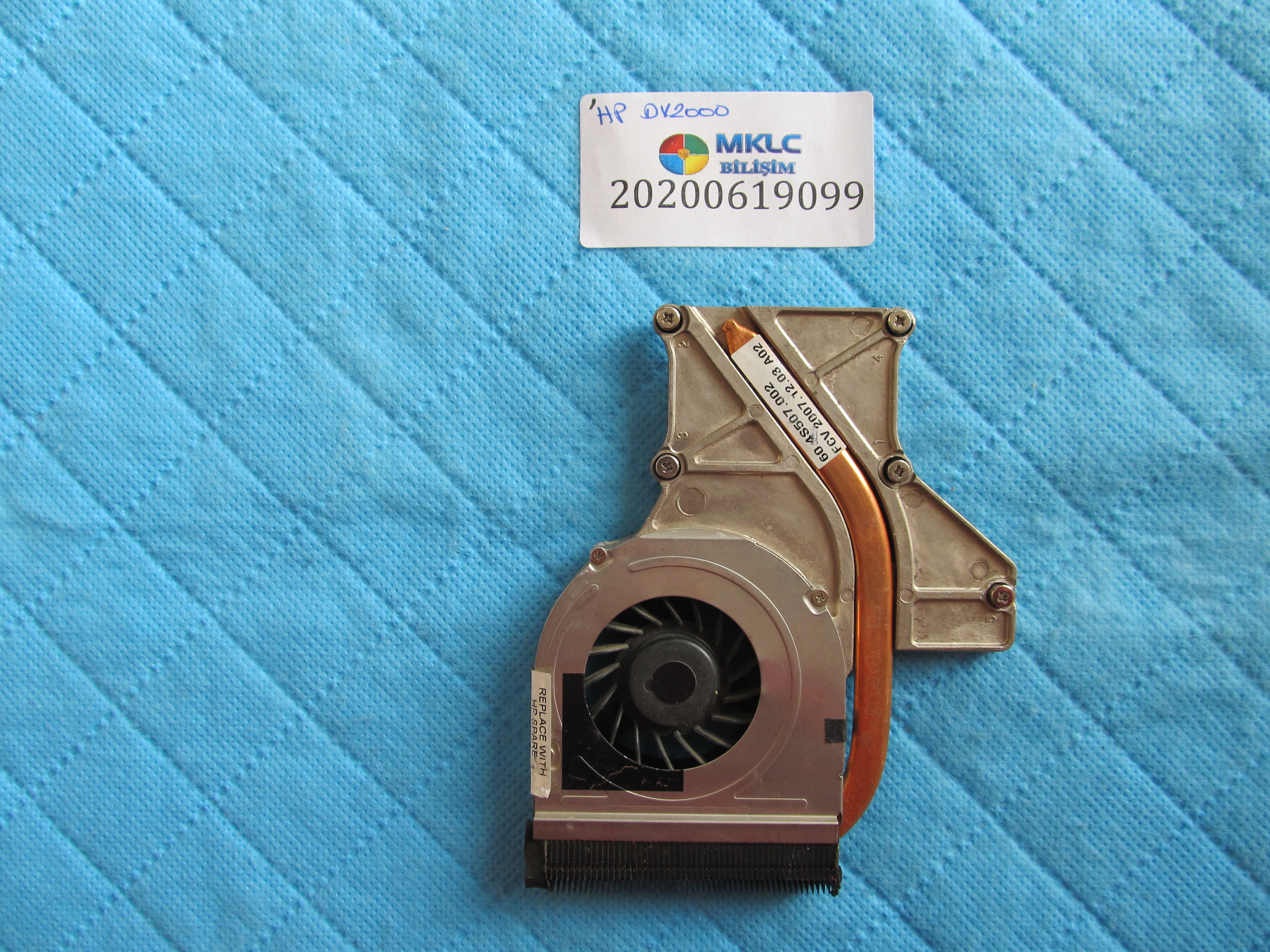 Hp dv2000 fan bakir soğutucu (heatsink)