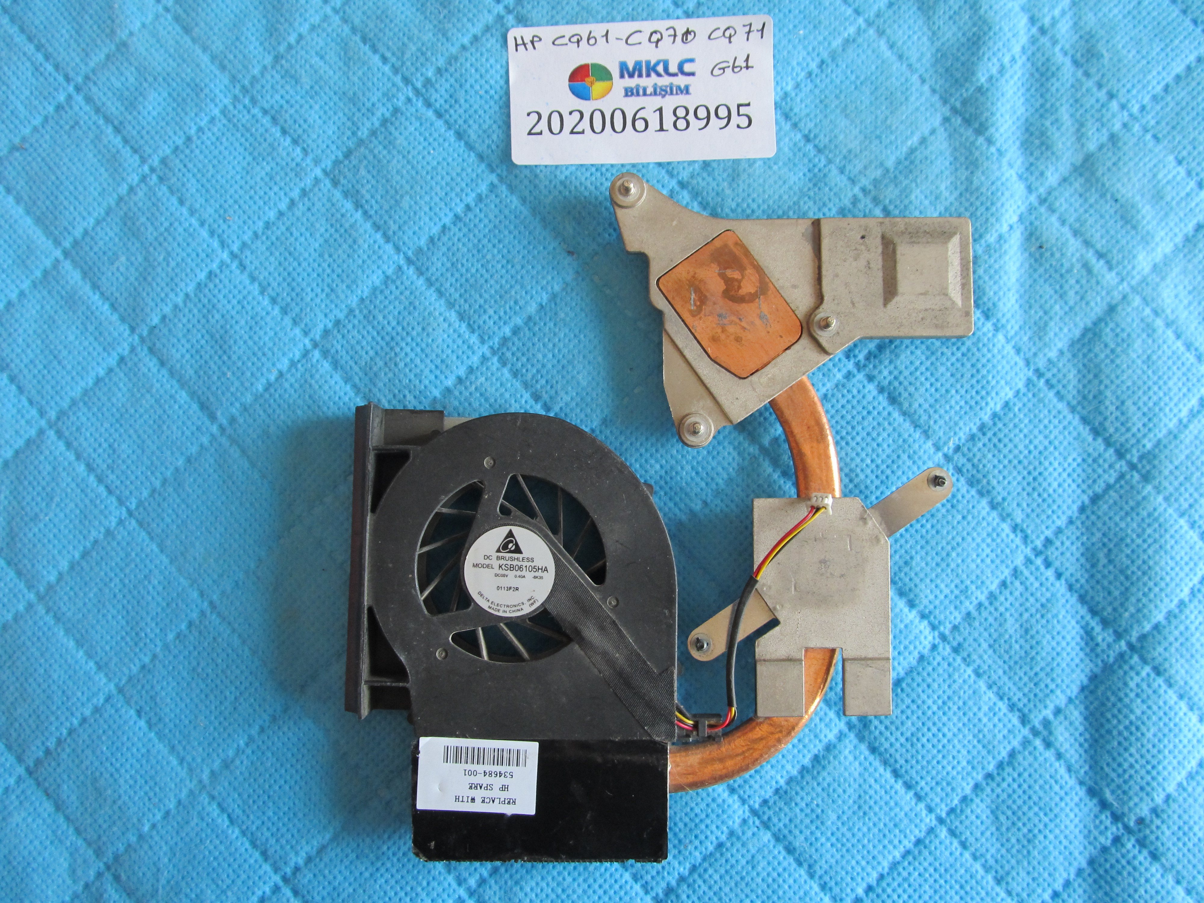 HP Hp cq61-cq70-cq71-g61 fan bakir soğutucu (heatsink) küçük görsel 2