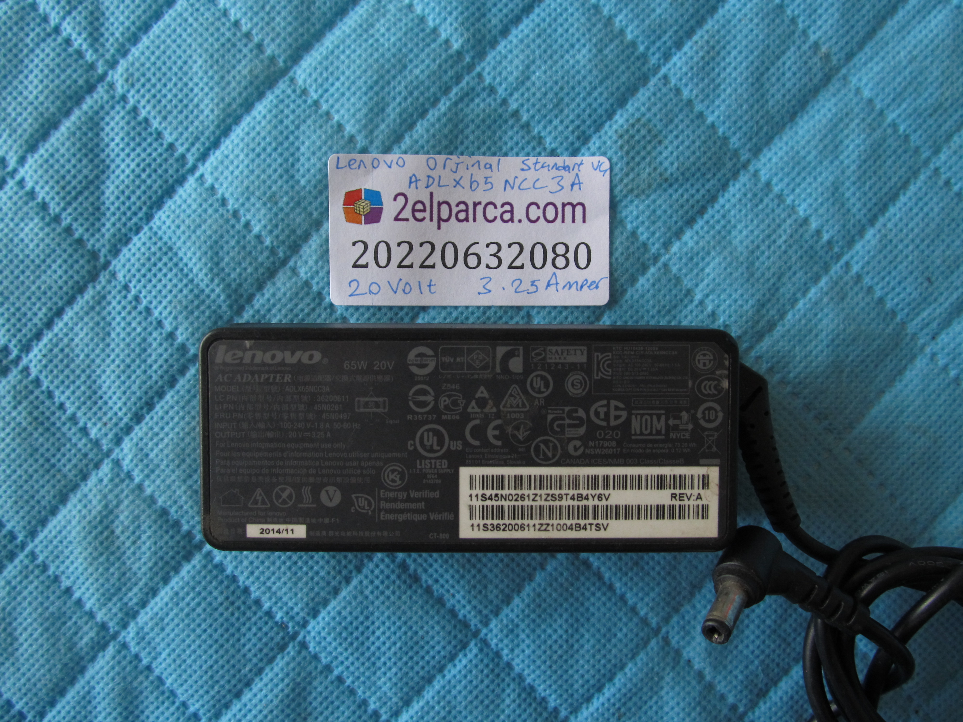 LENOVO Lenovo orjinal standart uç adlx65ncc3a 20 volt 3.25 amper (kablosu ekli) küçük görsel 2