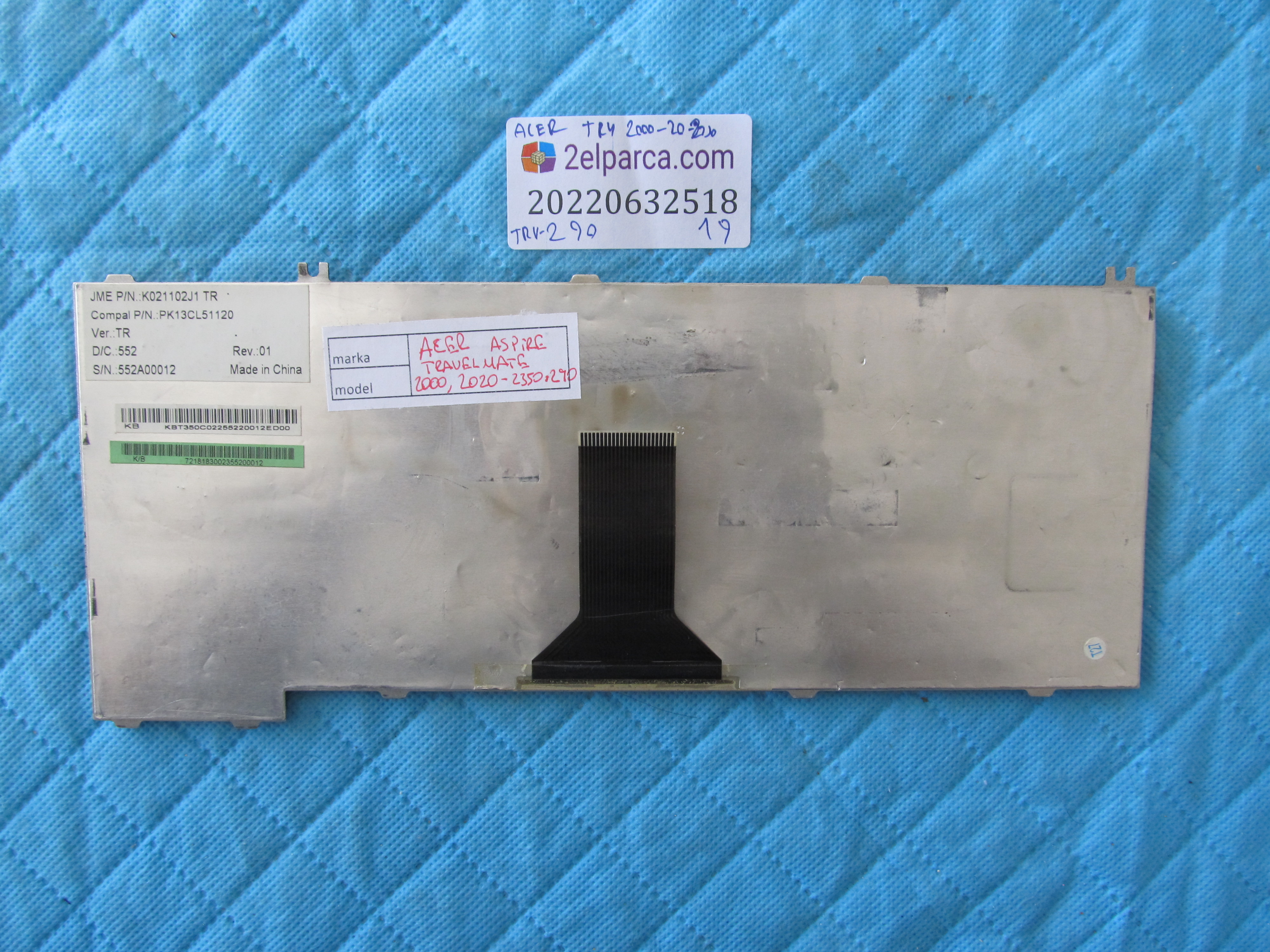 ACER Acer travelmate 2000 2020 2030 klavye orjinal ürün küçük görsel 2