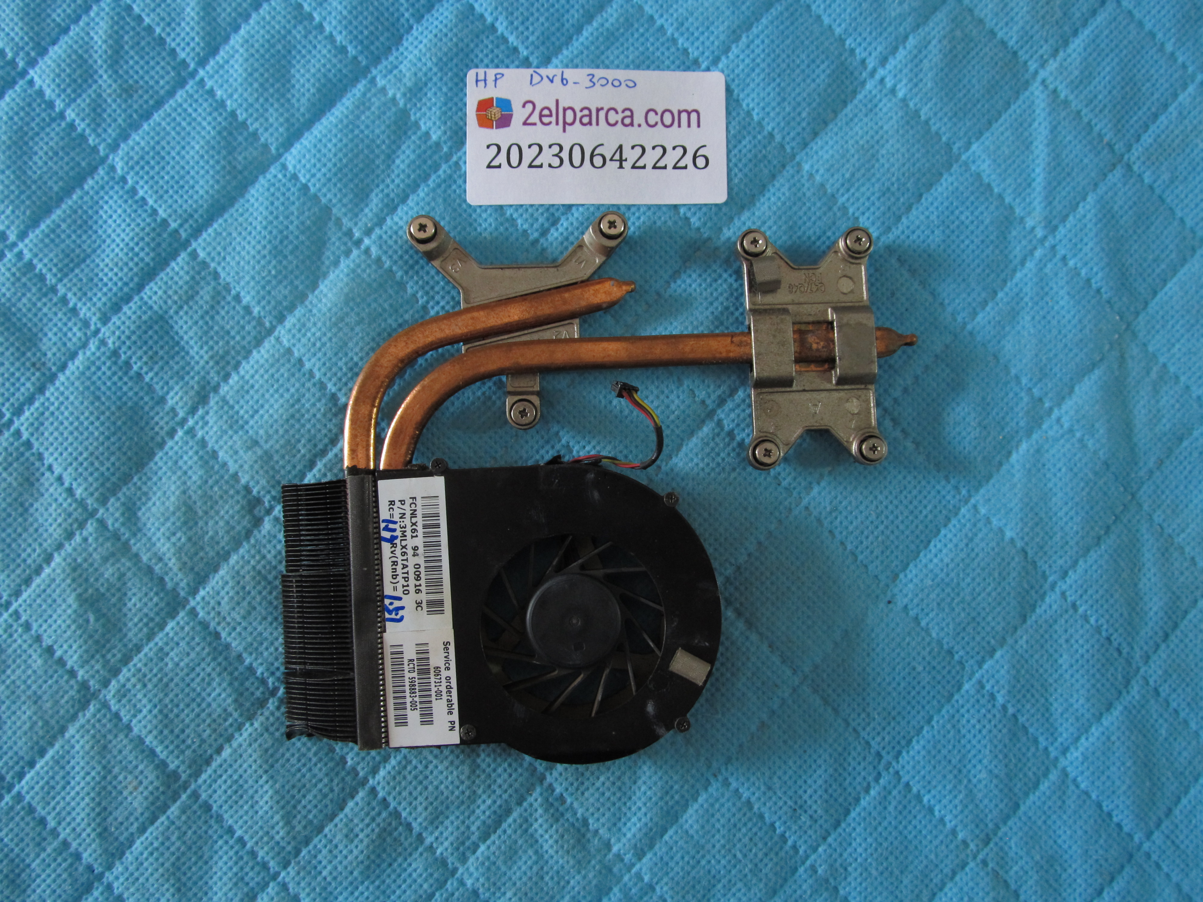 Hp dv6-3000 soğutucu fan bakir (heatsink) orjinal ürün