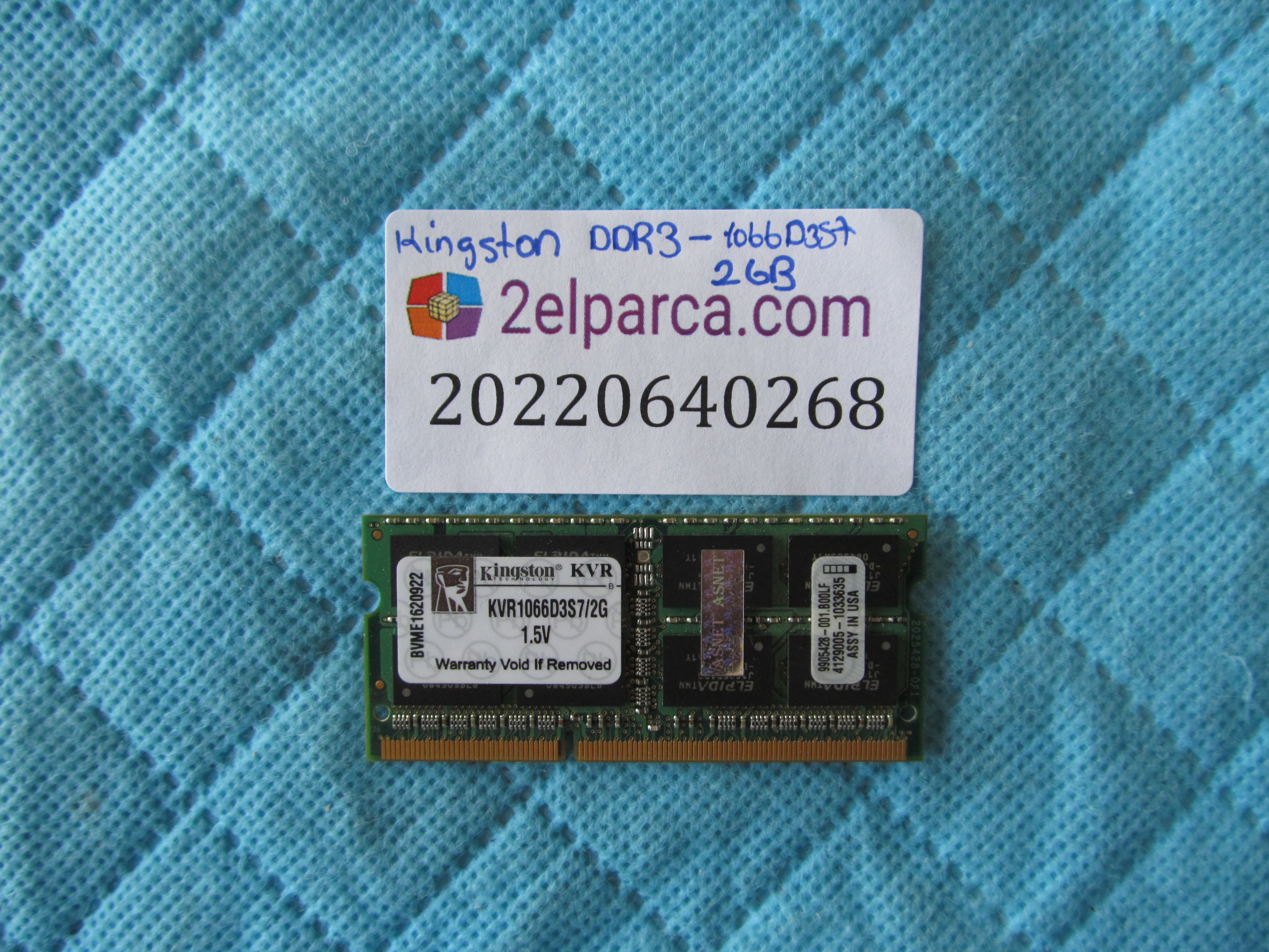 Kingston 2gb ddr3 1066 ram bellek orjinal ürün