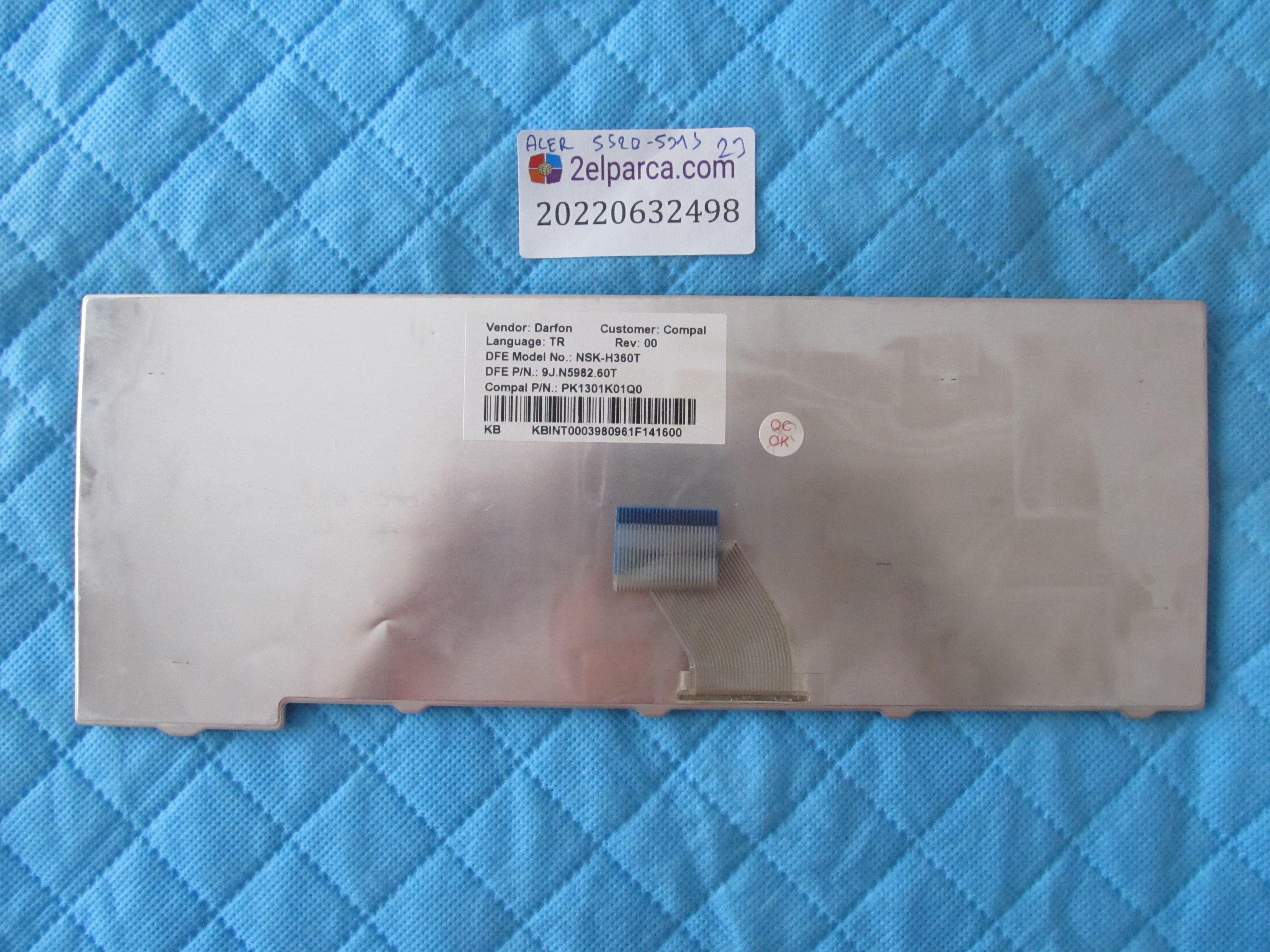 ACER Acer 5520 klavye beyaz 5315 orjinal ürün küçük görsel 2