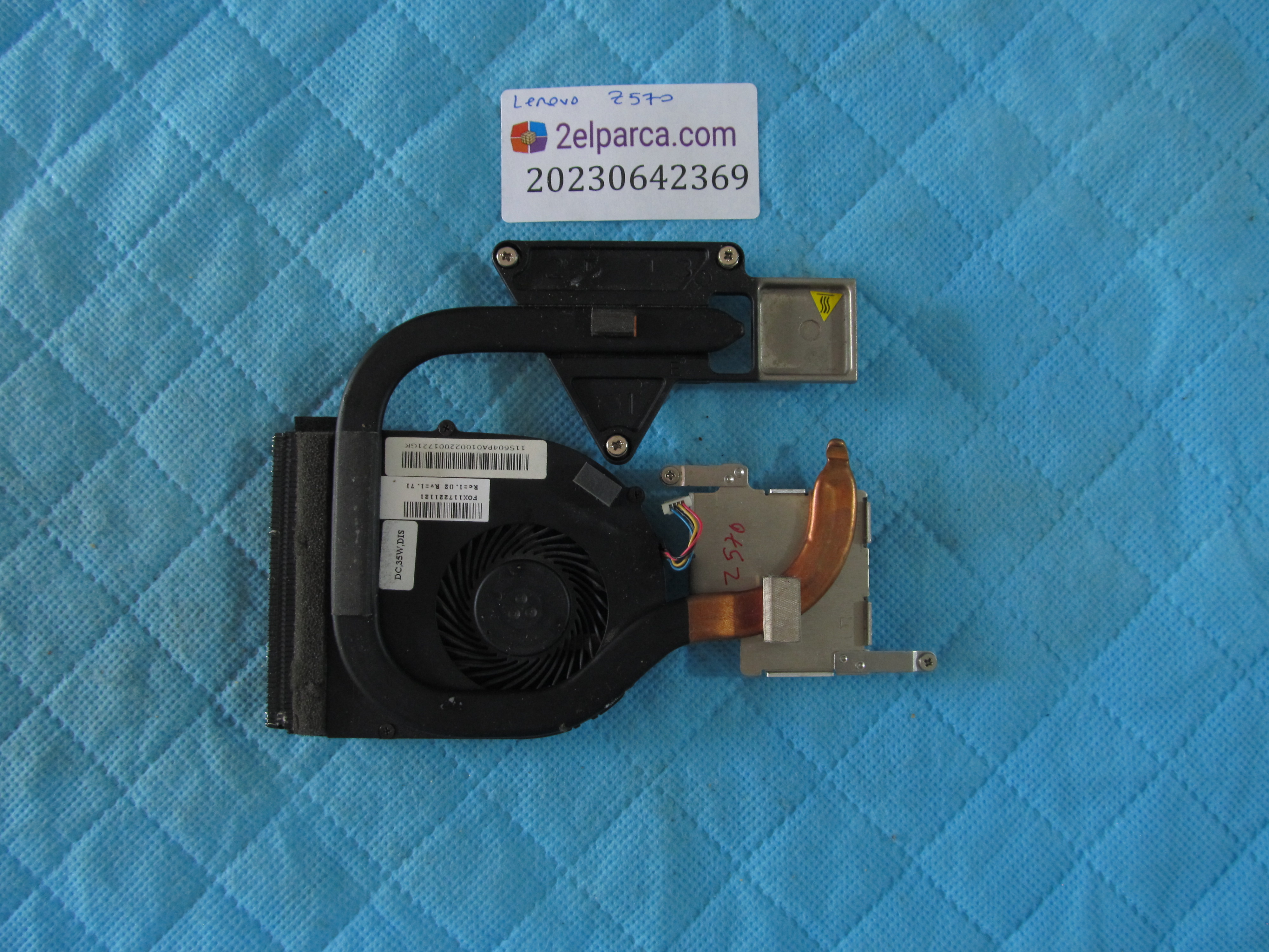 Lenovo z570 fan bakir soğutucu (heatsink) orjinal ürün