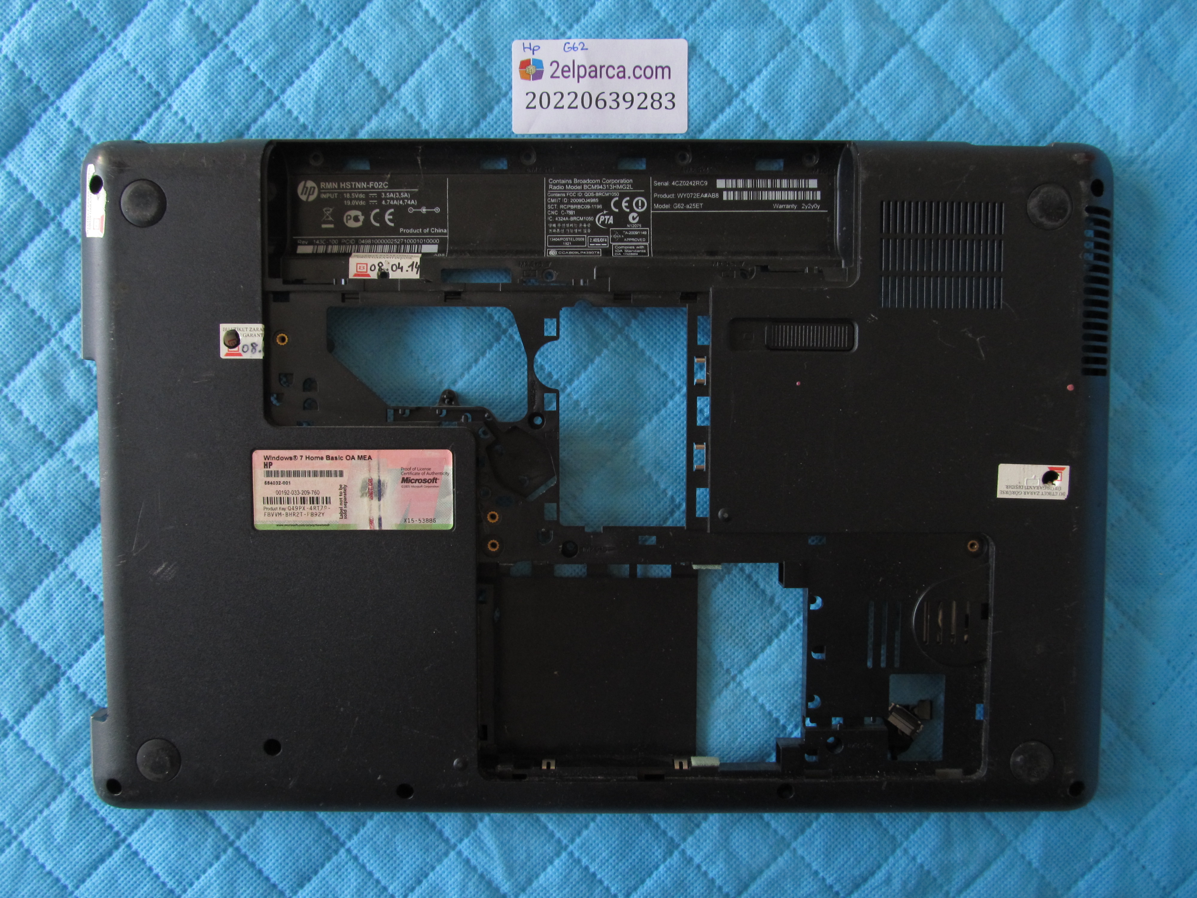 Hp g62 alt kasa orjinal ürün