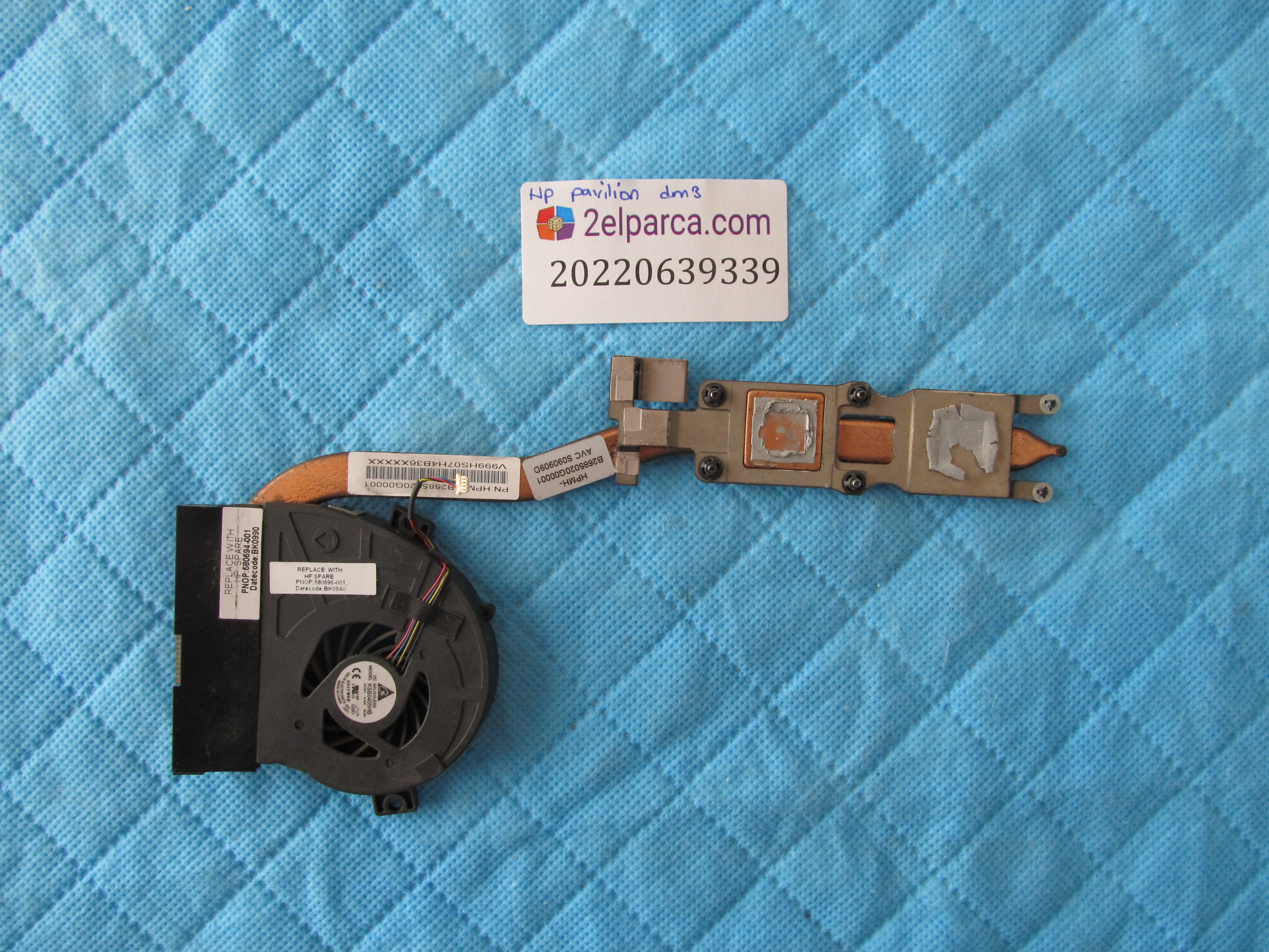 HP Hp pavilion dm3 fan bakir soğutucu (heatsink) orjinal ürün küçük görsel 2