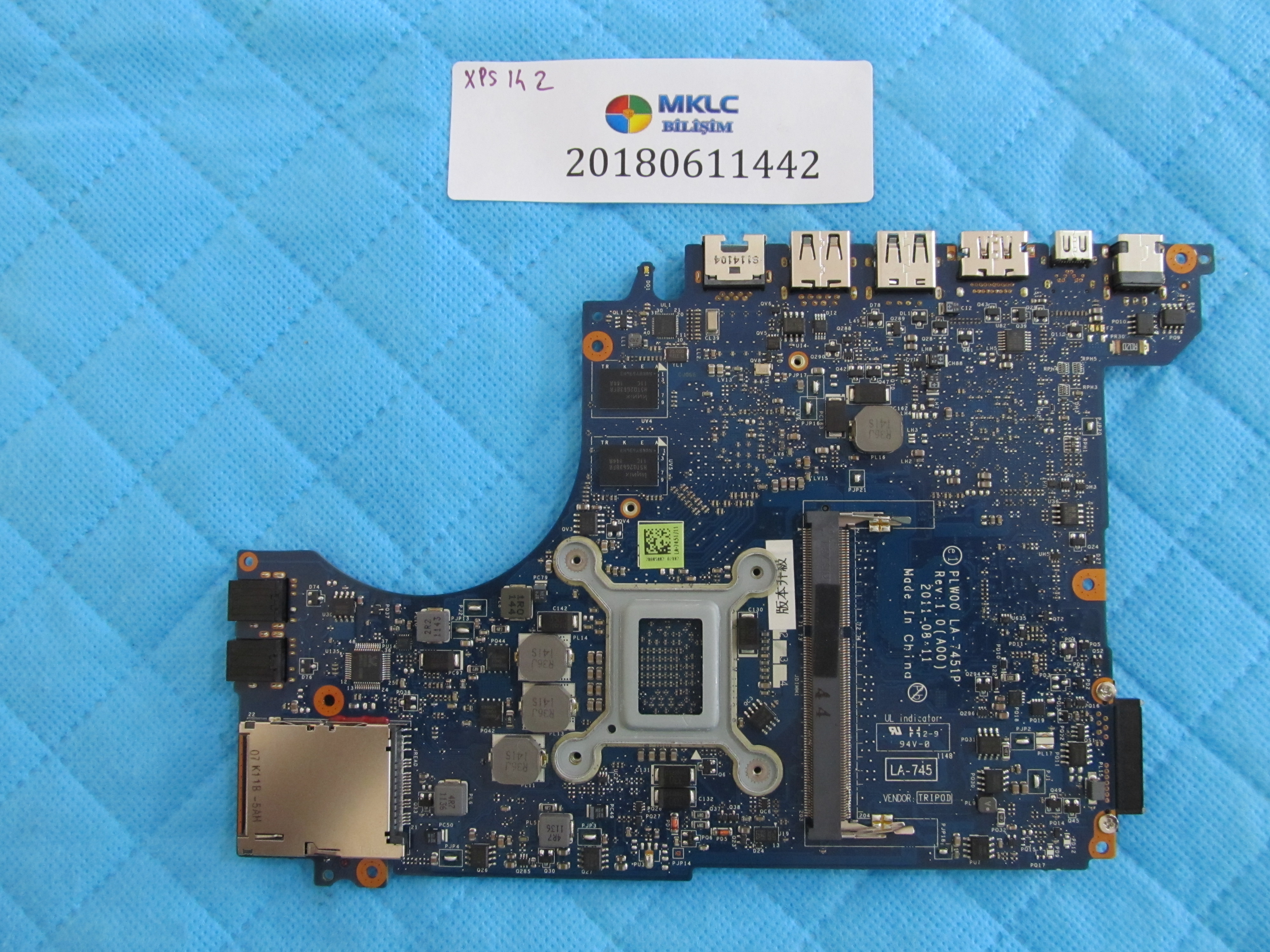 DELL Dell xps 14z anakart la-7451p anakart i7 3537u cpu orjinal sifir küçük görsel 2