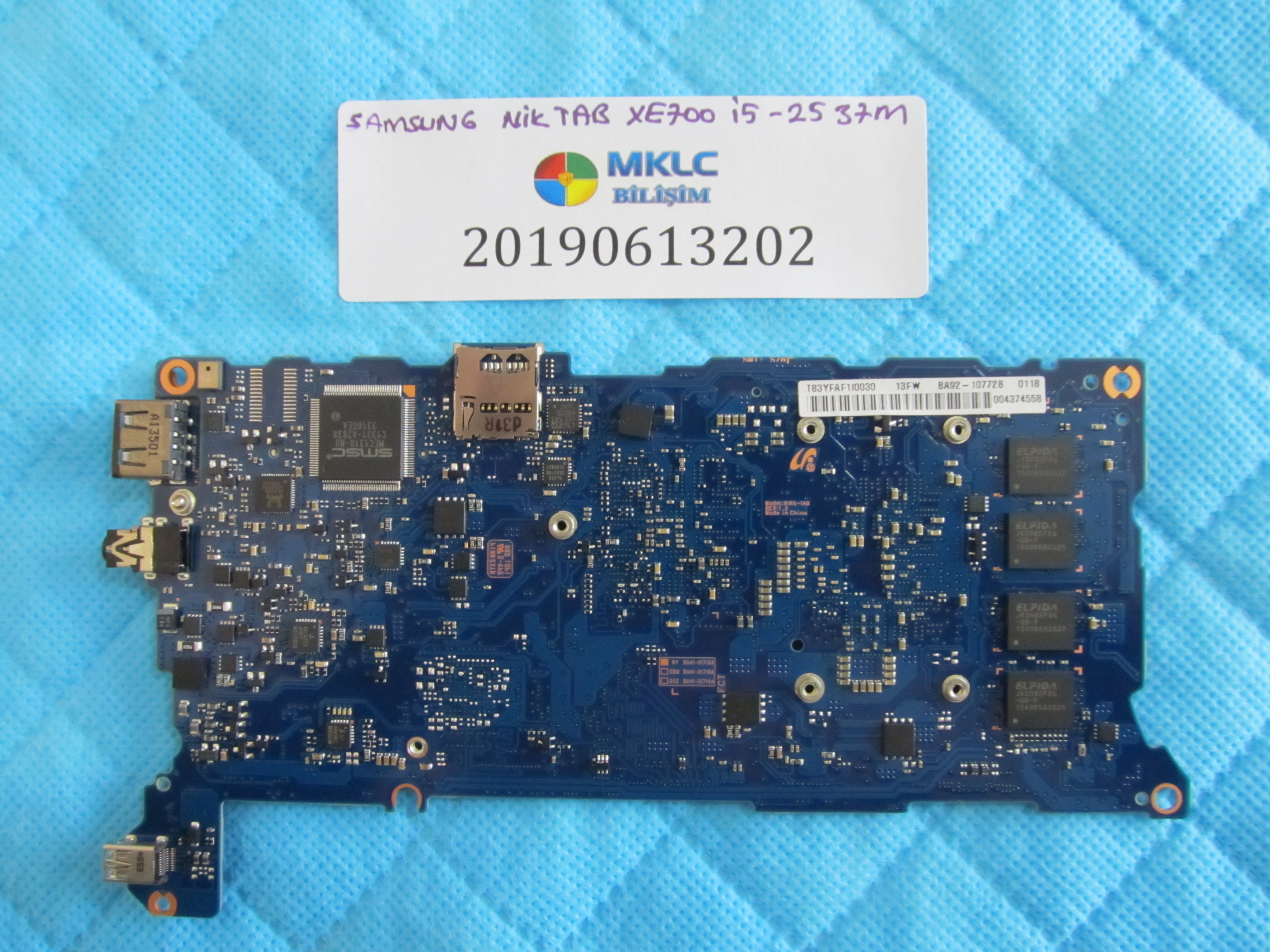 SAMSUNG Samsung nik tab xe700 anakart i5-2537m cpu anakart küçük görsel 2
