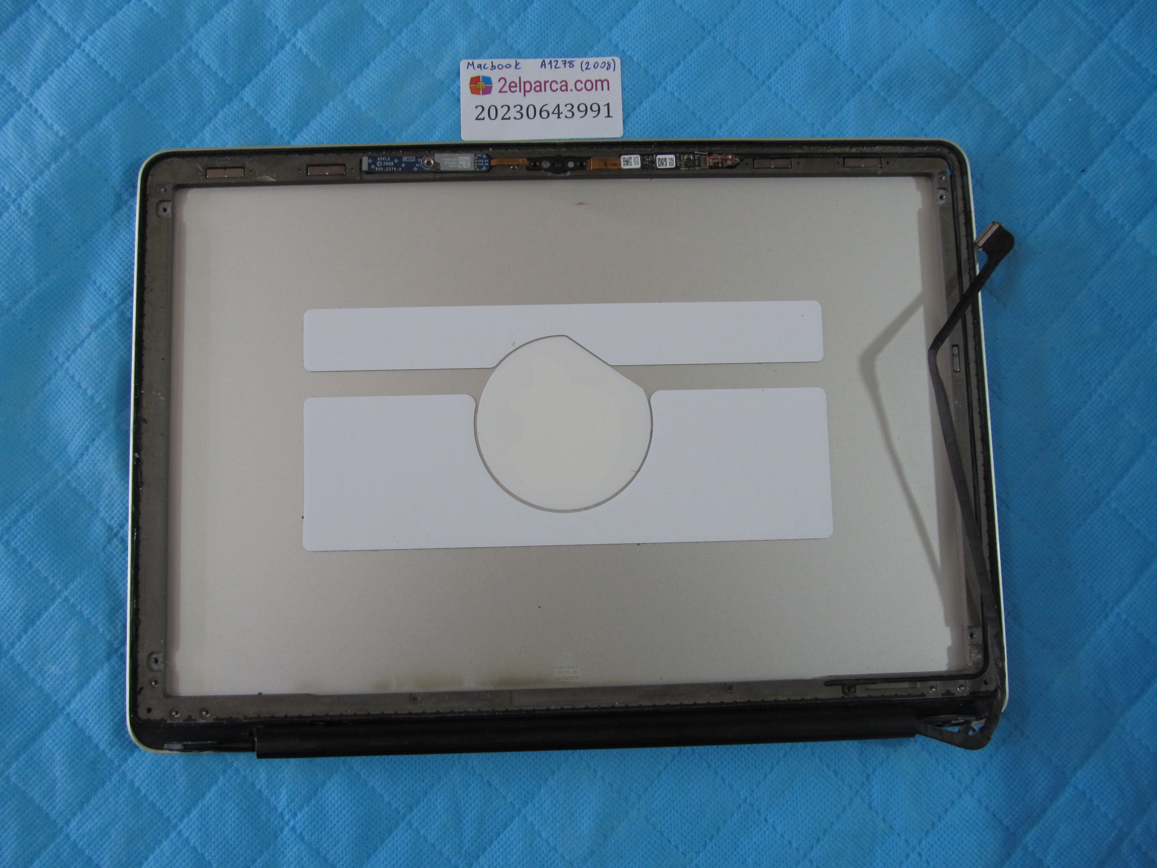 APPLE Apple macbook a1278 2008 ekran arka kapak menteşe kamera ve kablosu menteşe silindiri (ekran data ve ekran cami hariç full) orjinal ürün küçük görsel 2