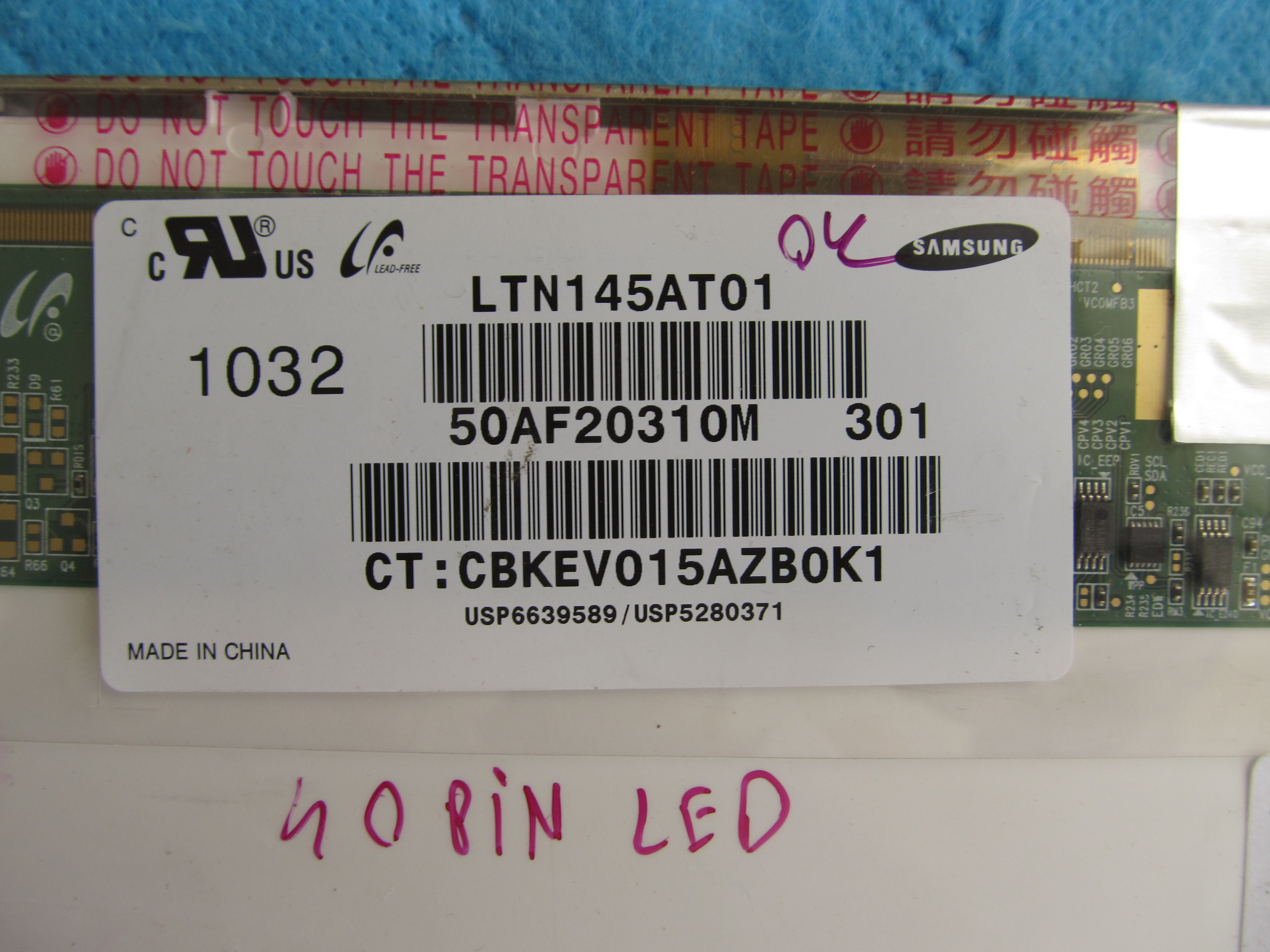 ASUS Ltn145at01 ekran 14.5 ekran led standart 40 pin orjinal ürün küçük görsel 2
