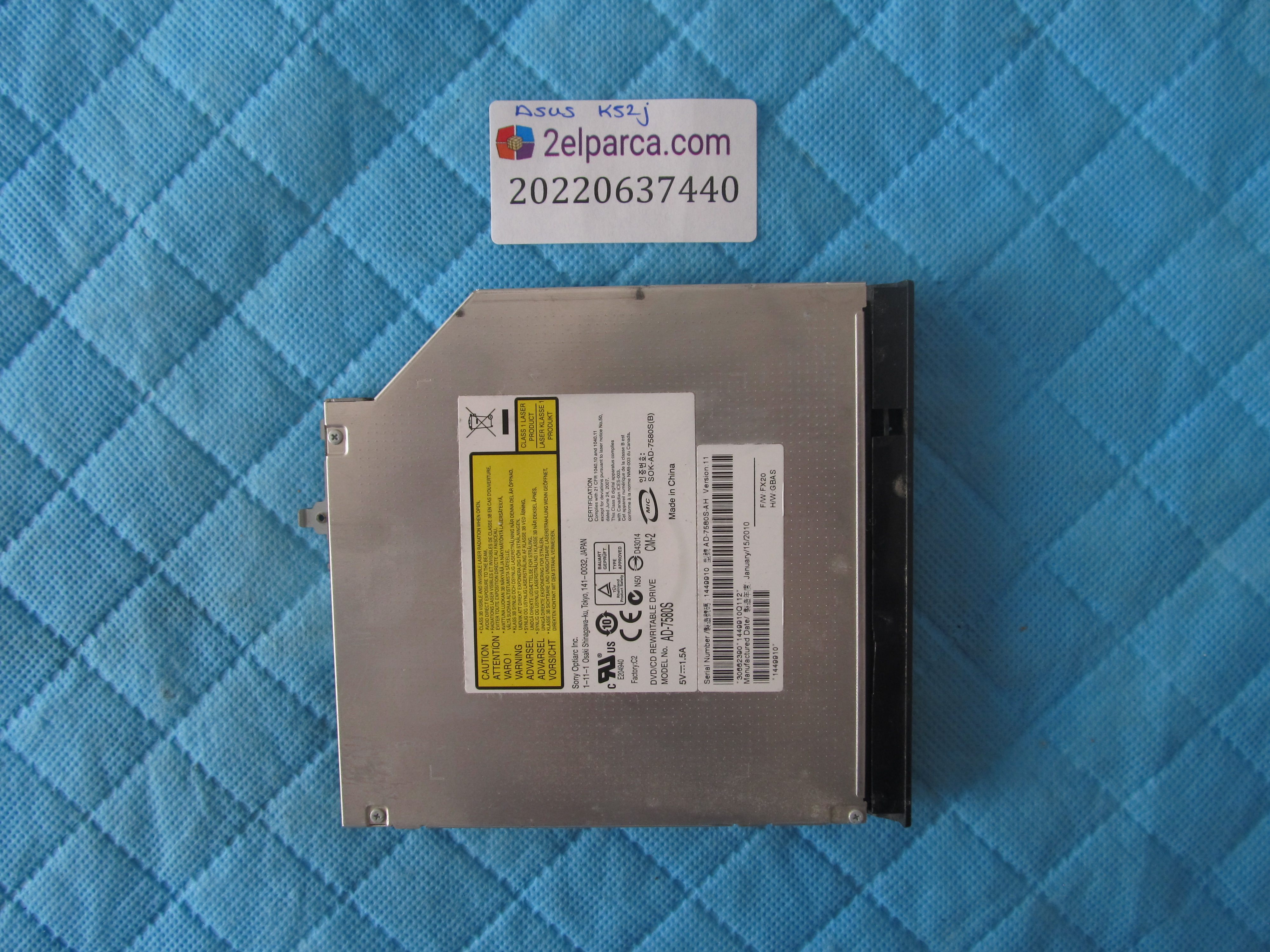 ASUS Asus k52j dvd sürücü orjinal ürün küçük görsel 2