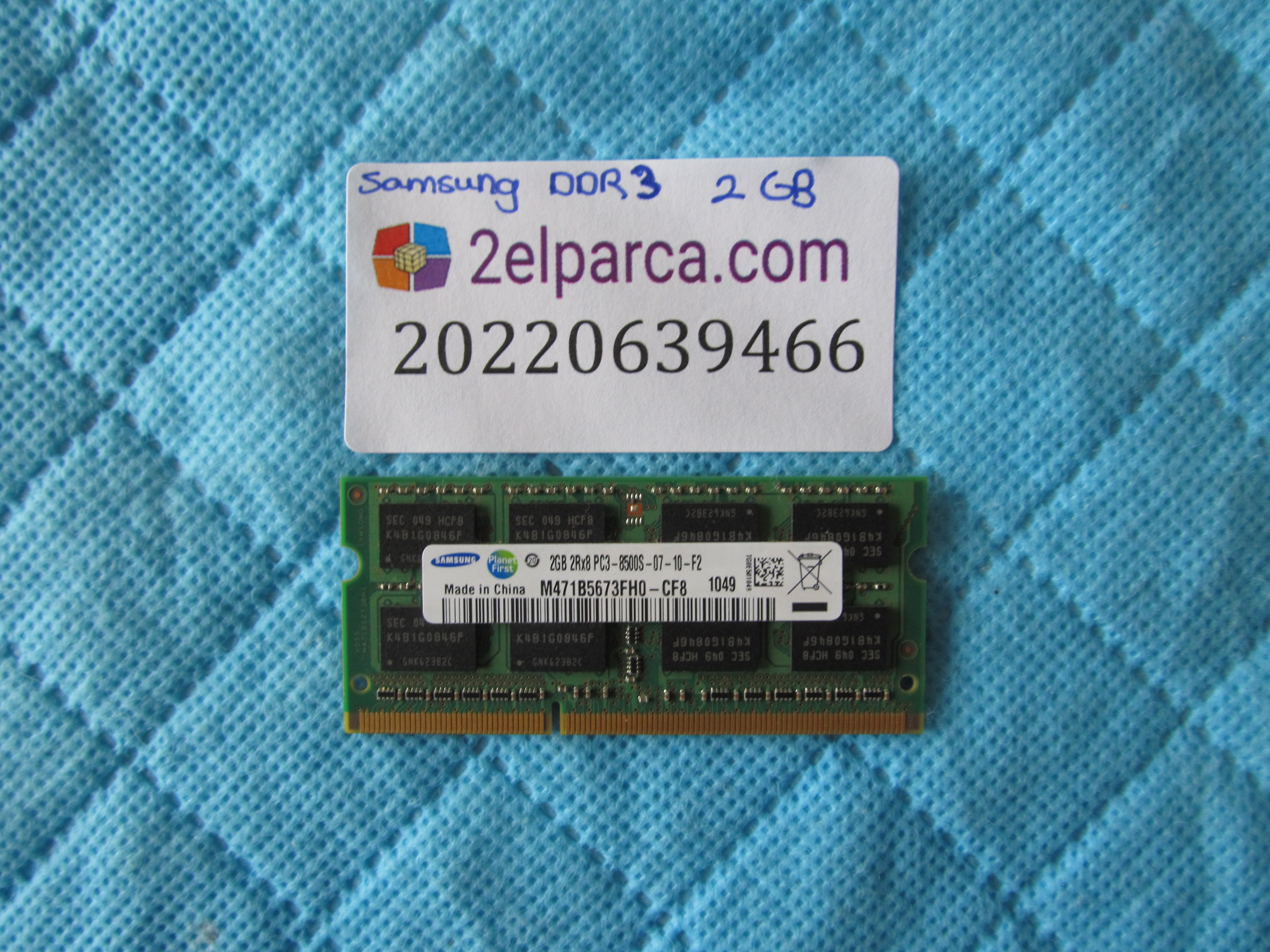 Samsung 2gb ddr3 8500m 07-10-f2 ram bellek orjinal ürün