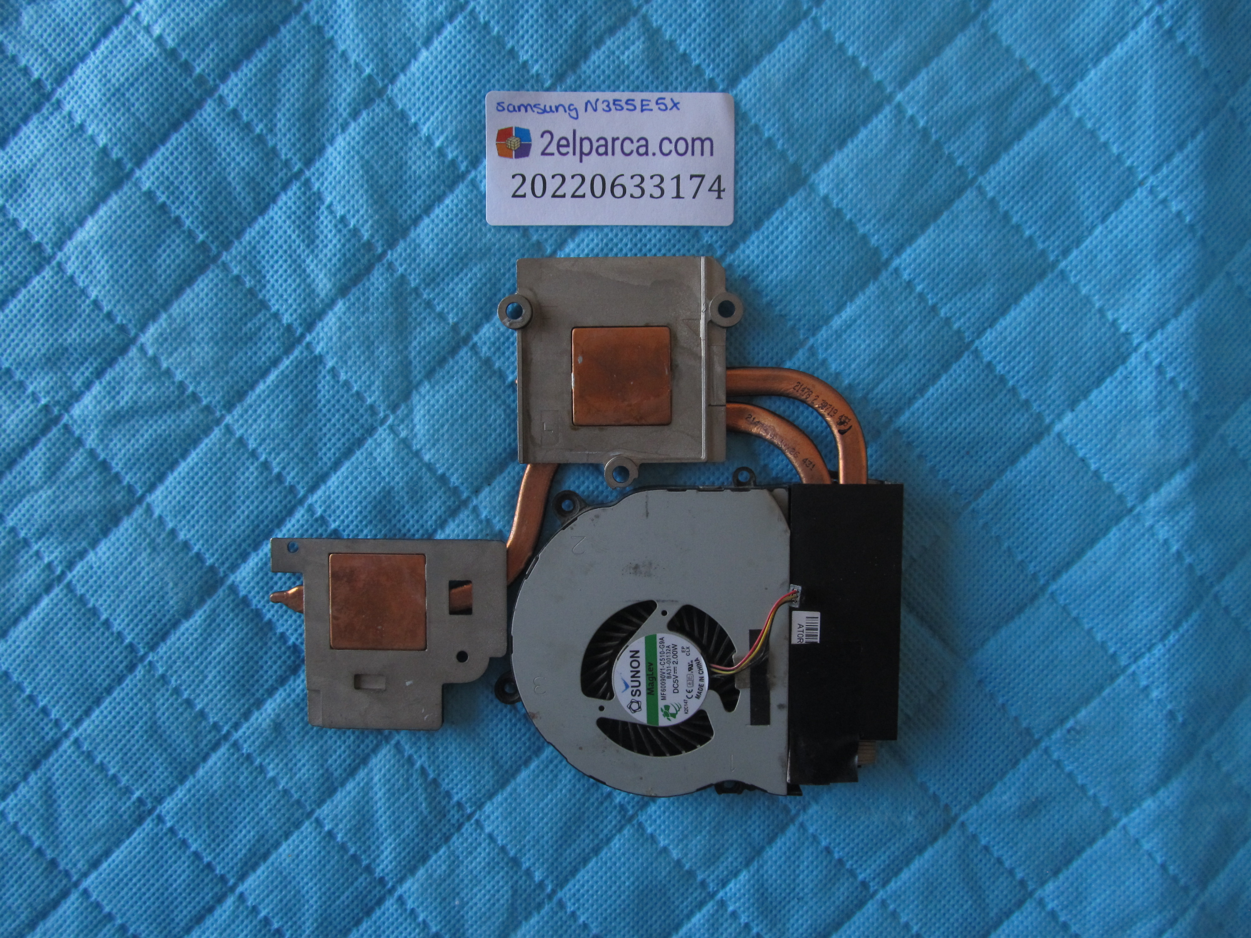 SAMSUNG Samsung np355 fan soğutucu bakir heatsink set orjinal ürün küçük görsel 2