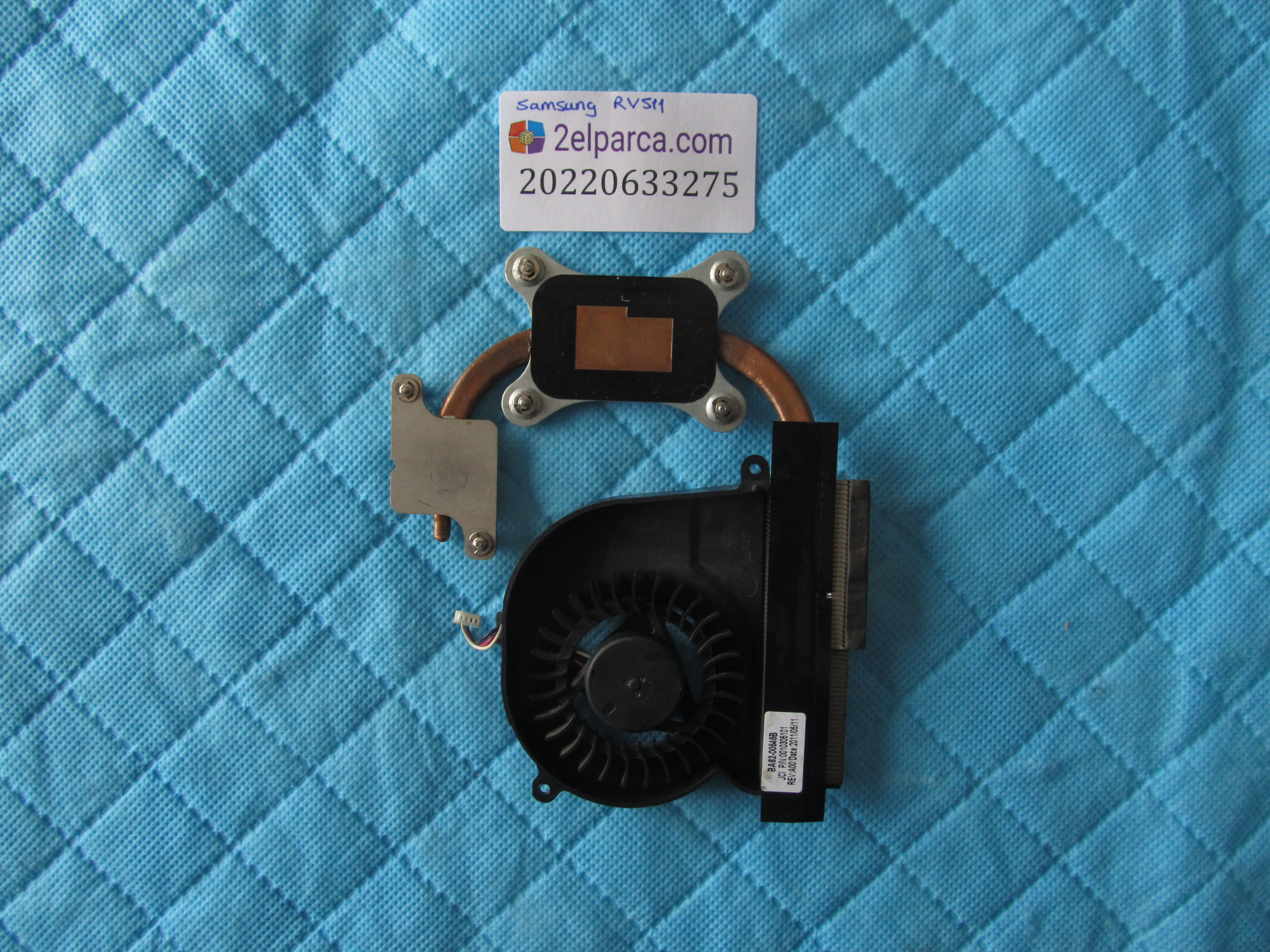 SAMSUNG Samsung rv511 fan soğutucu bakir heatsink set orjinal ürün küçük görsel 2