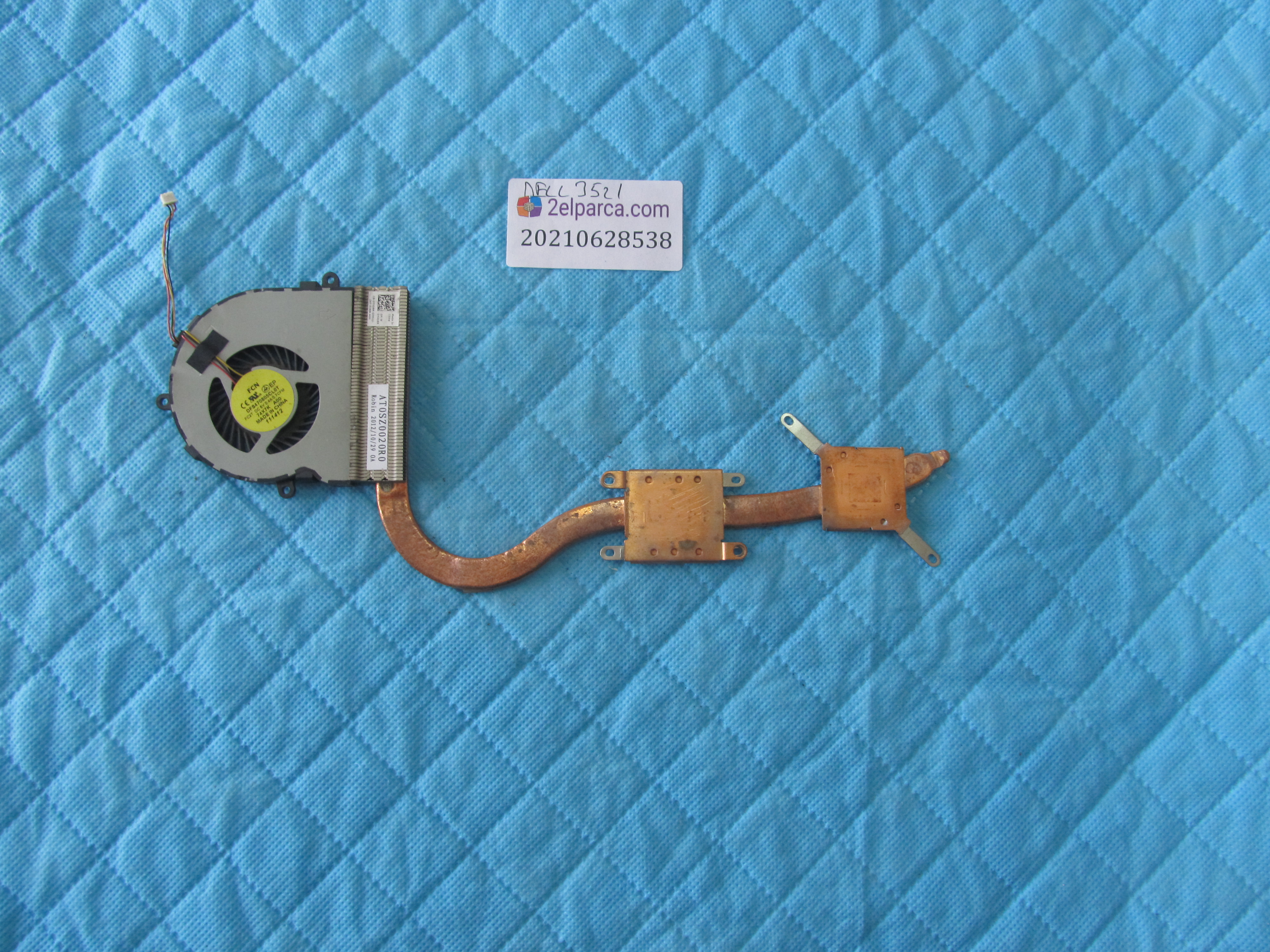 DELL Dell 3521 fan bakir soğutucu (heatsink) küçük görsel 2