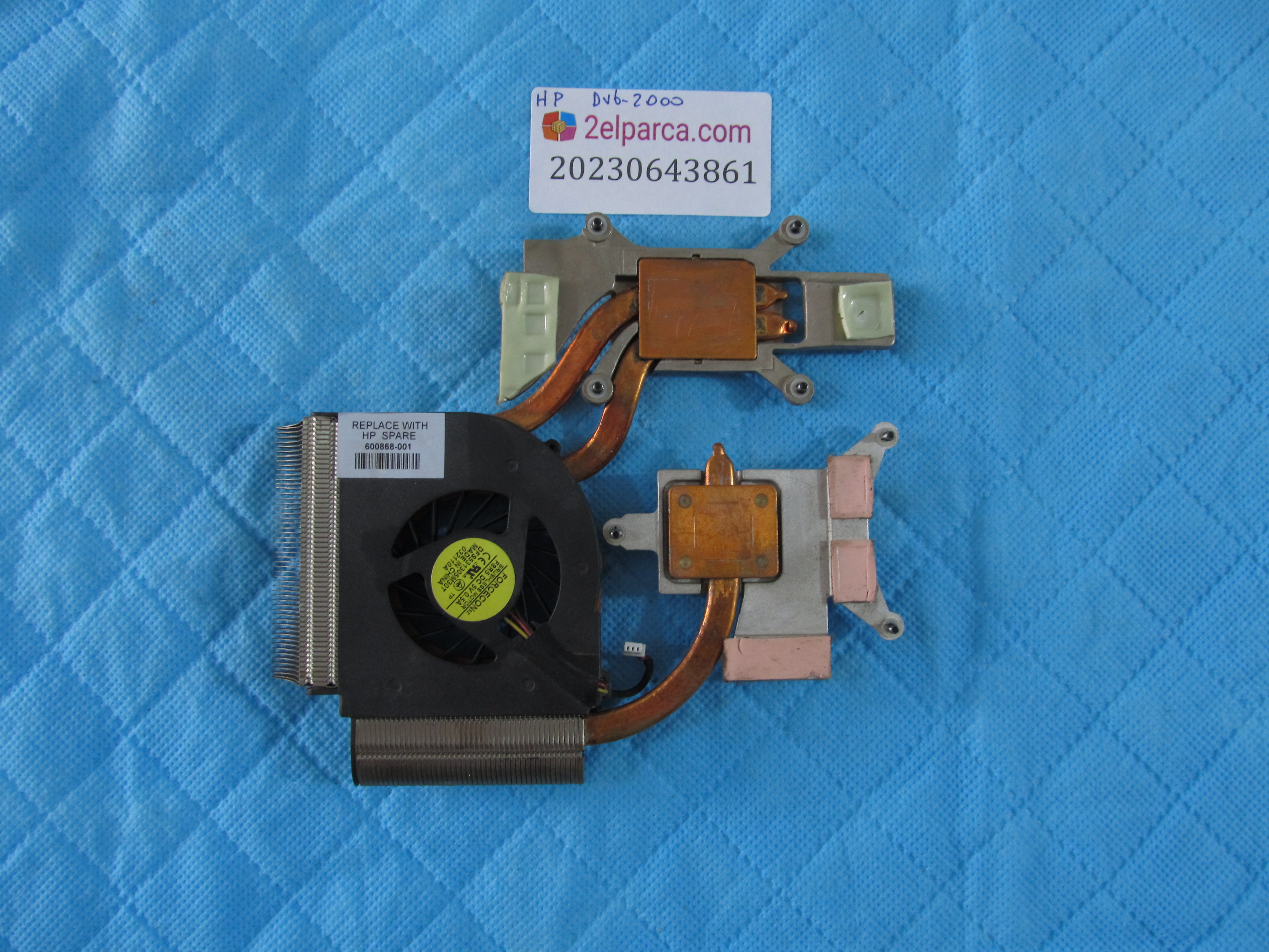 HP Hp dv6-2000 fan bakir soğutucu (heatsink) orjinal ürün küçük görsel 2