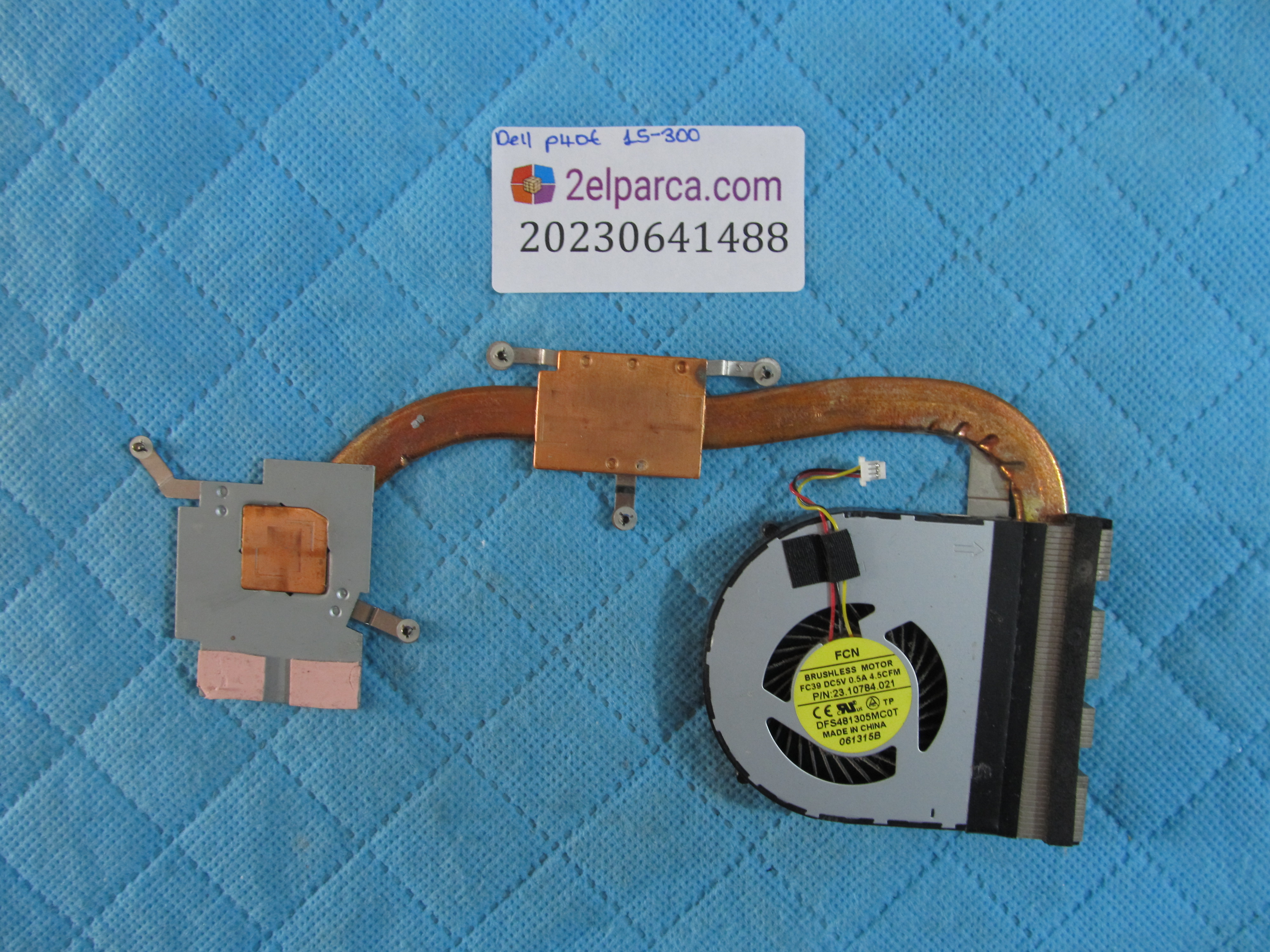 DELL Dell 15-3000 fan bakir soğutucu (heatsink) p40f  orjinal ürün küçük görsel 2