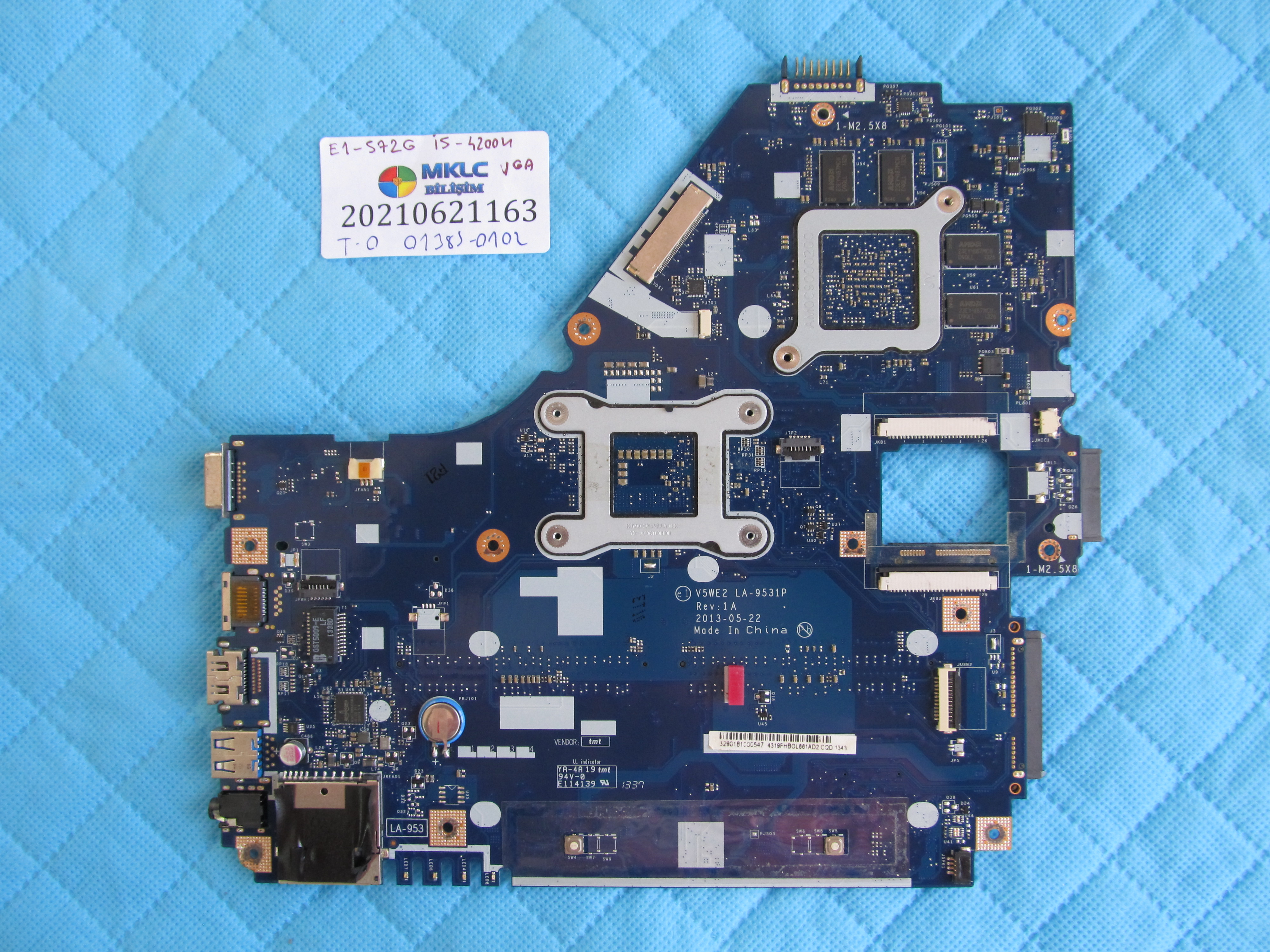 ACER Acer e1-572g anakart la-9531p anakart i5 4200u cpu 2 gb vga orjinal küçük görsel 2
