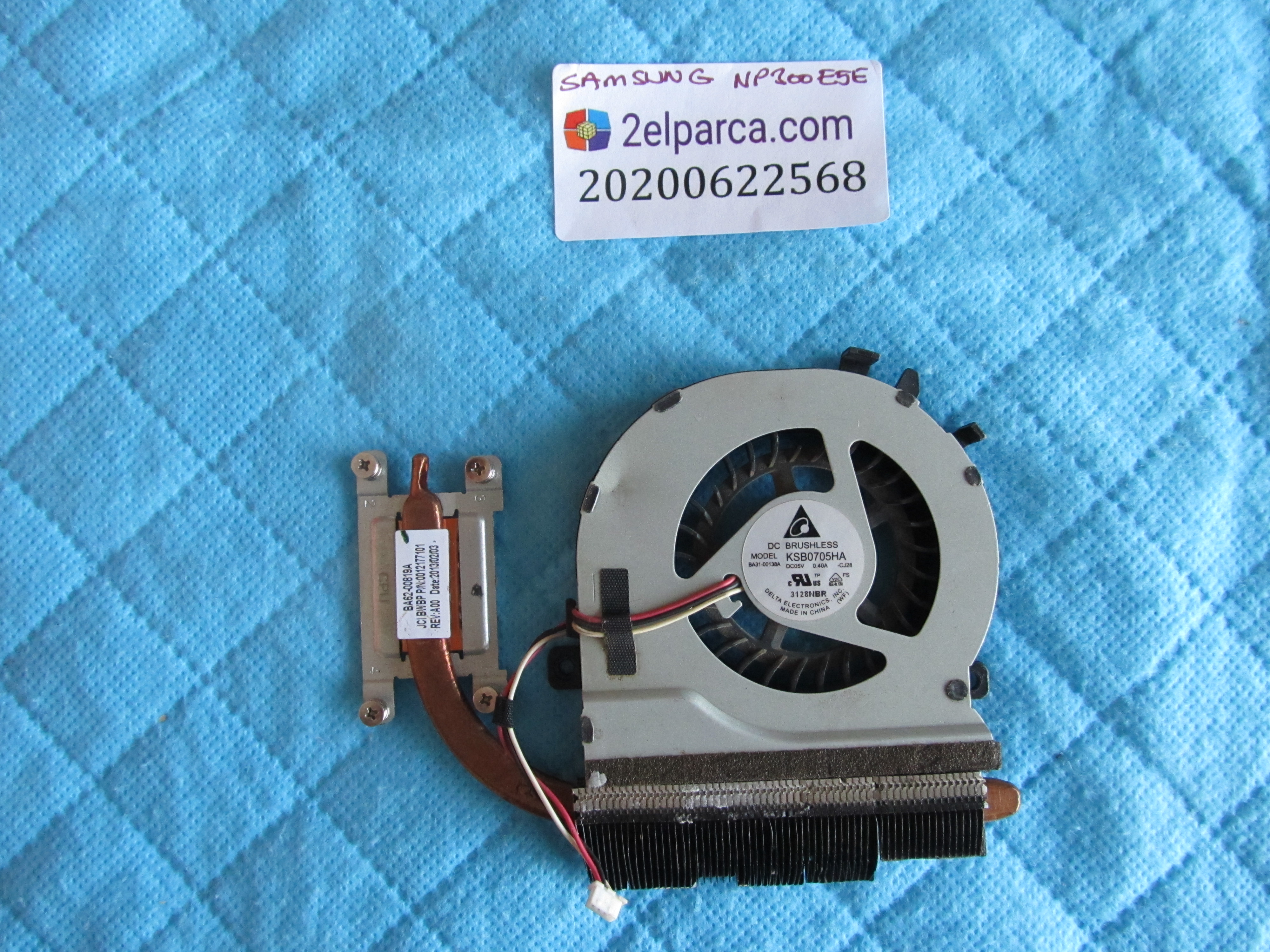 SAMSUNG Samsung np300e5e fan bakir soğutucu (heatsink) orjinal ürün küçük görsel 2