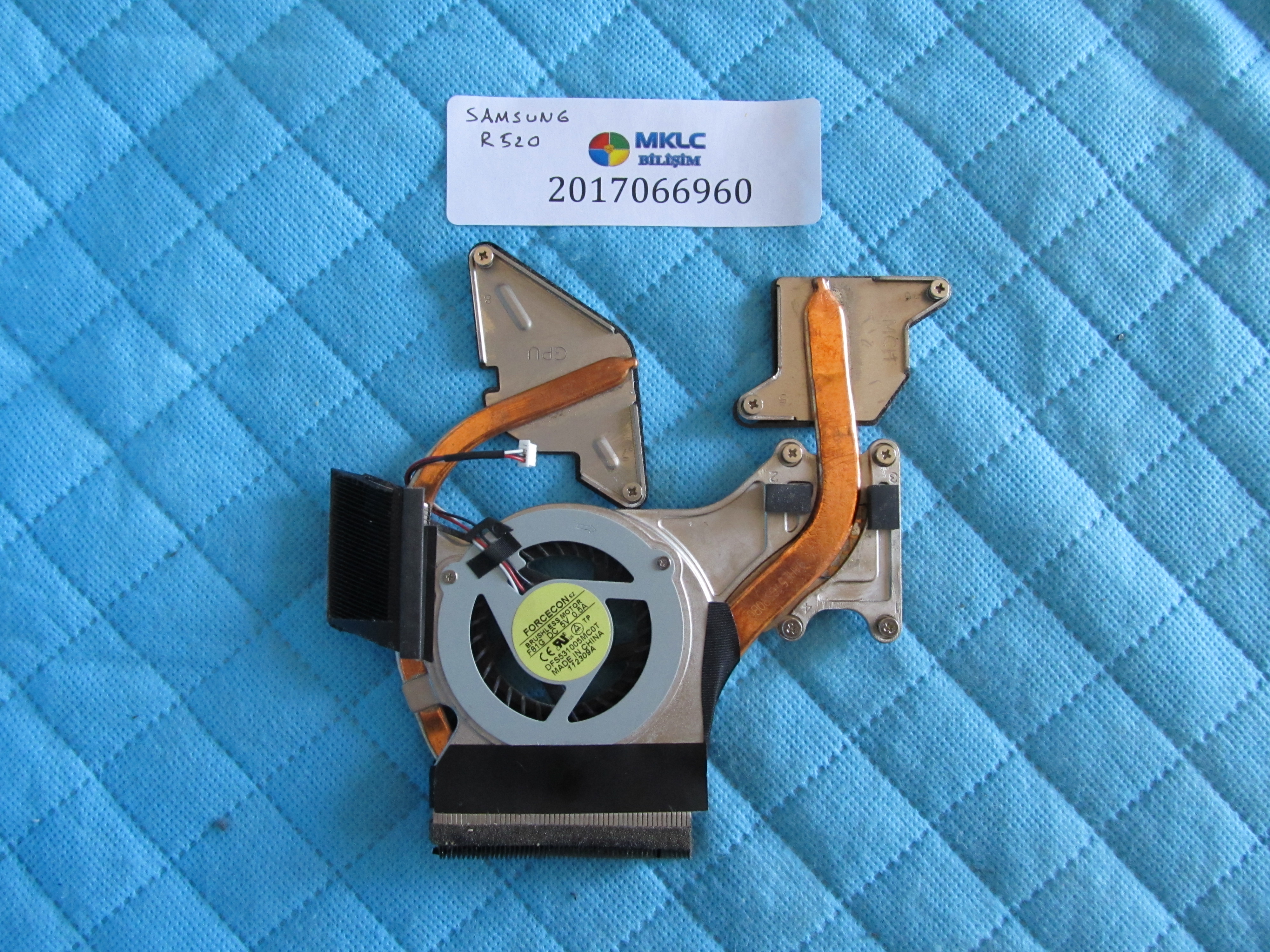 Samsung r520 fan bakir soğutucu (heatsink) orjinal ürün
