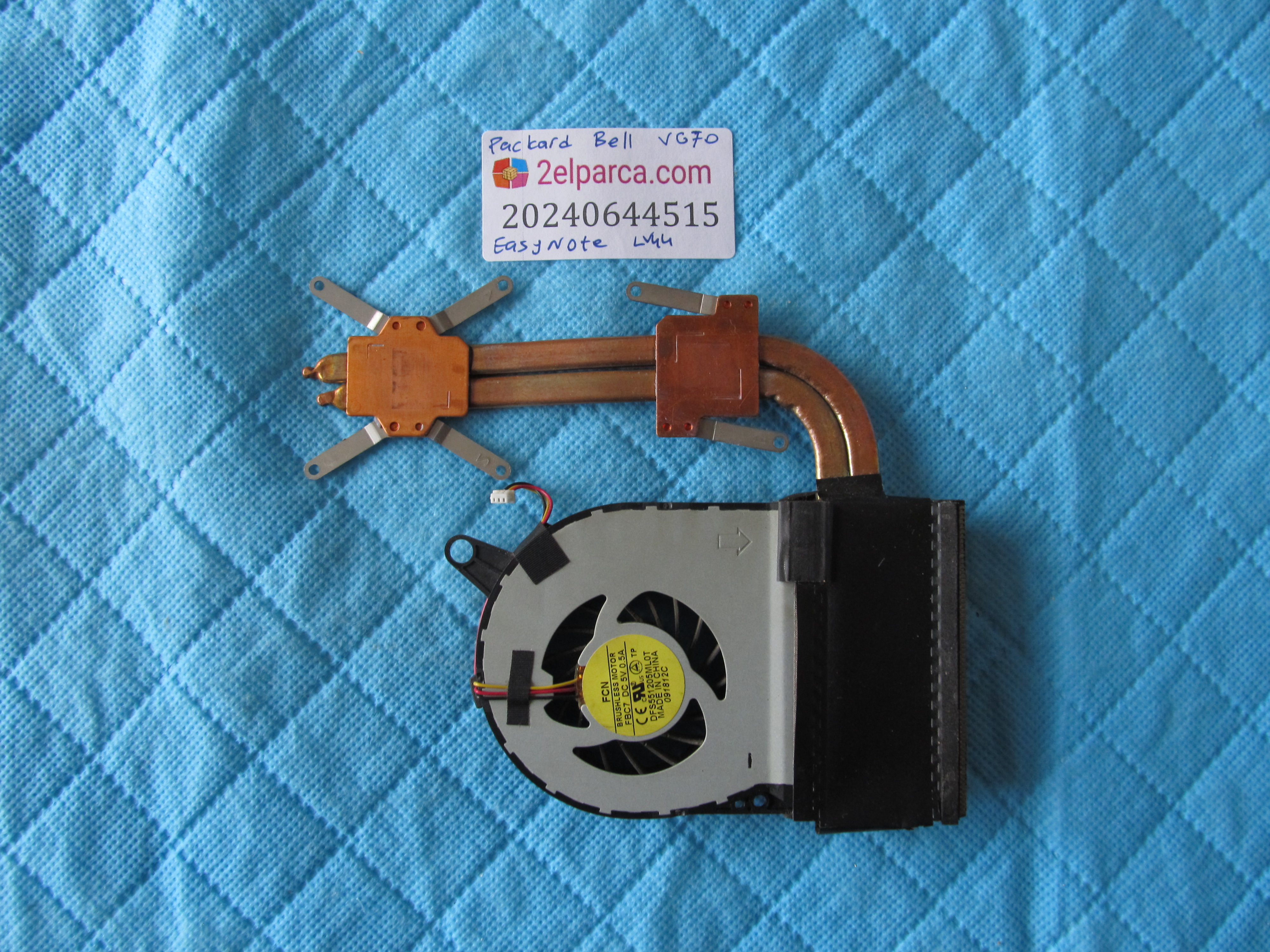 PACKARD BELL Packard bell vg70 easynote lv44 fan soğutucu bakir (heatsink) orjinal ürün küçük görsel 2