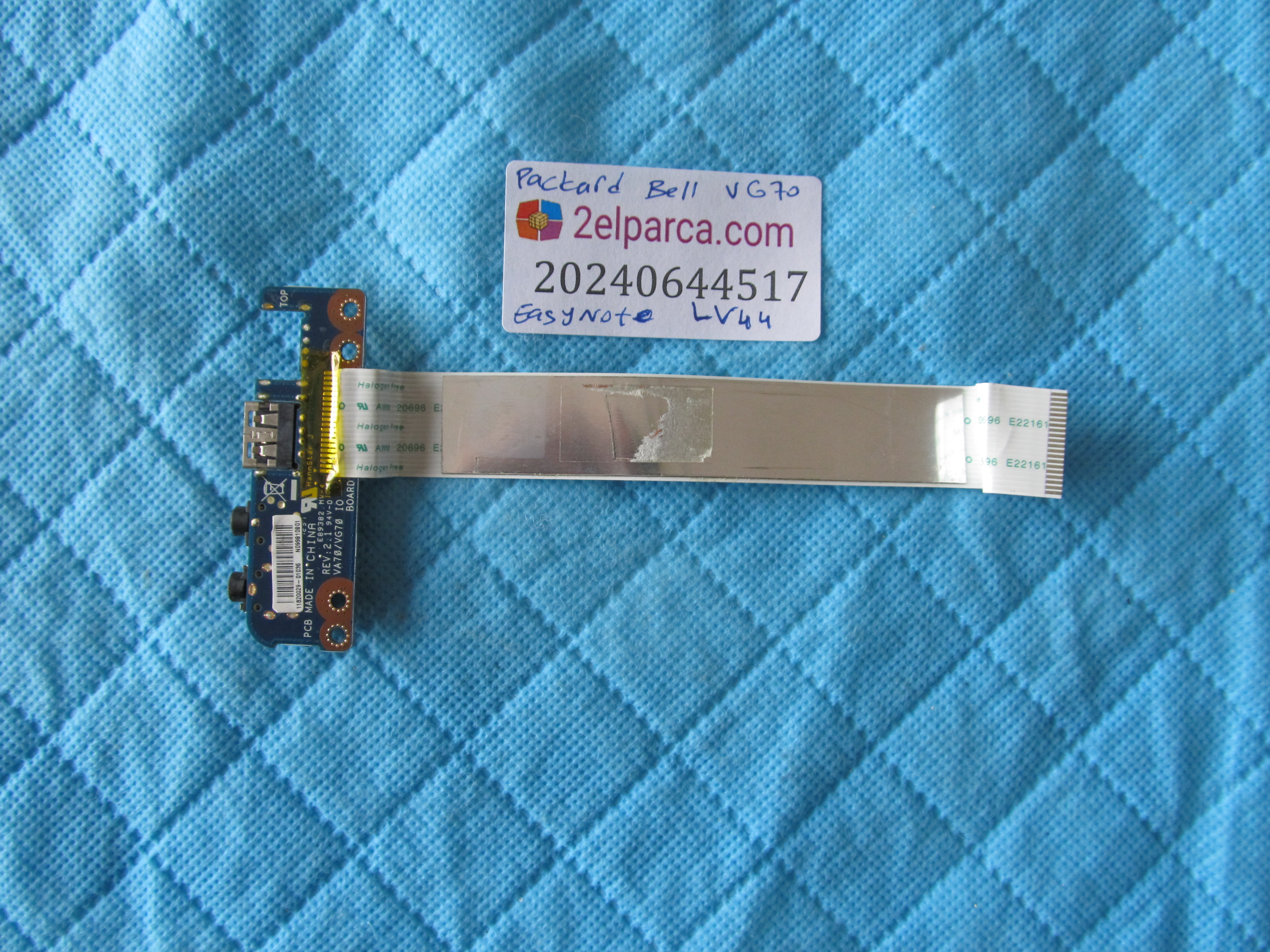 PACKARD BELL Packard bell vg70 easynote lv44 usb ses board ve flex orjinal ürün küçük görsel 2