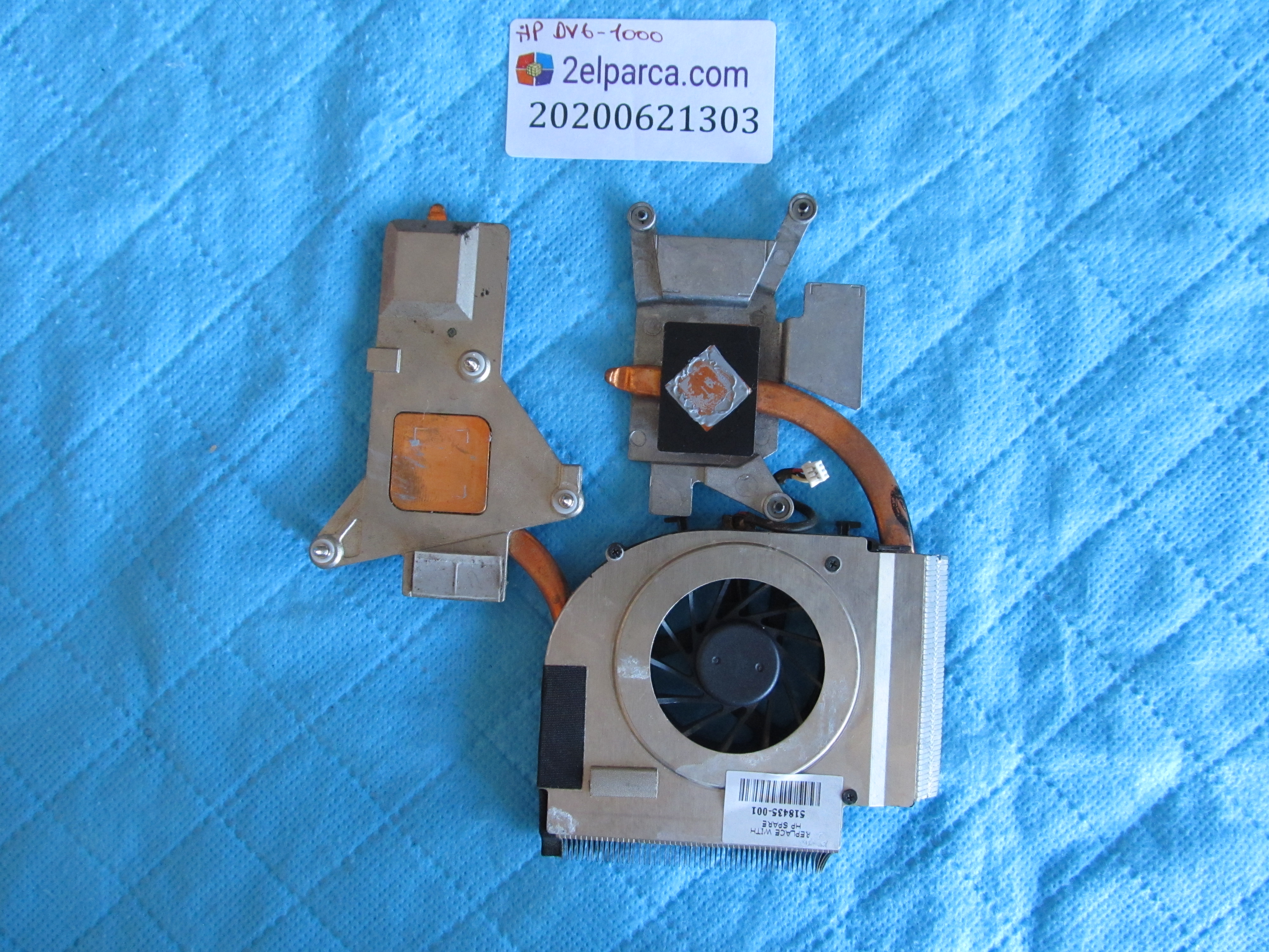 HP Hp dv6-1000 fan bakir soğutucu (heatsink) orjinal ürün küçük görsel 2