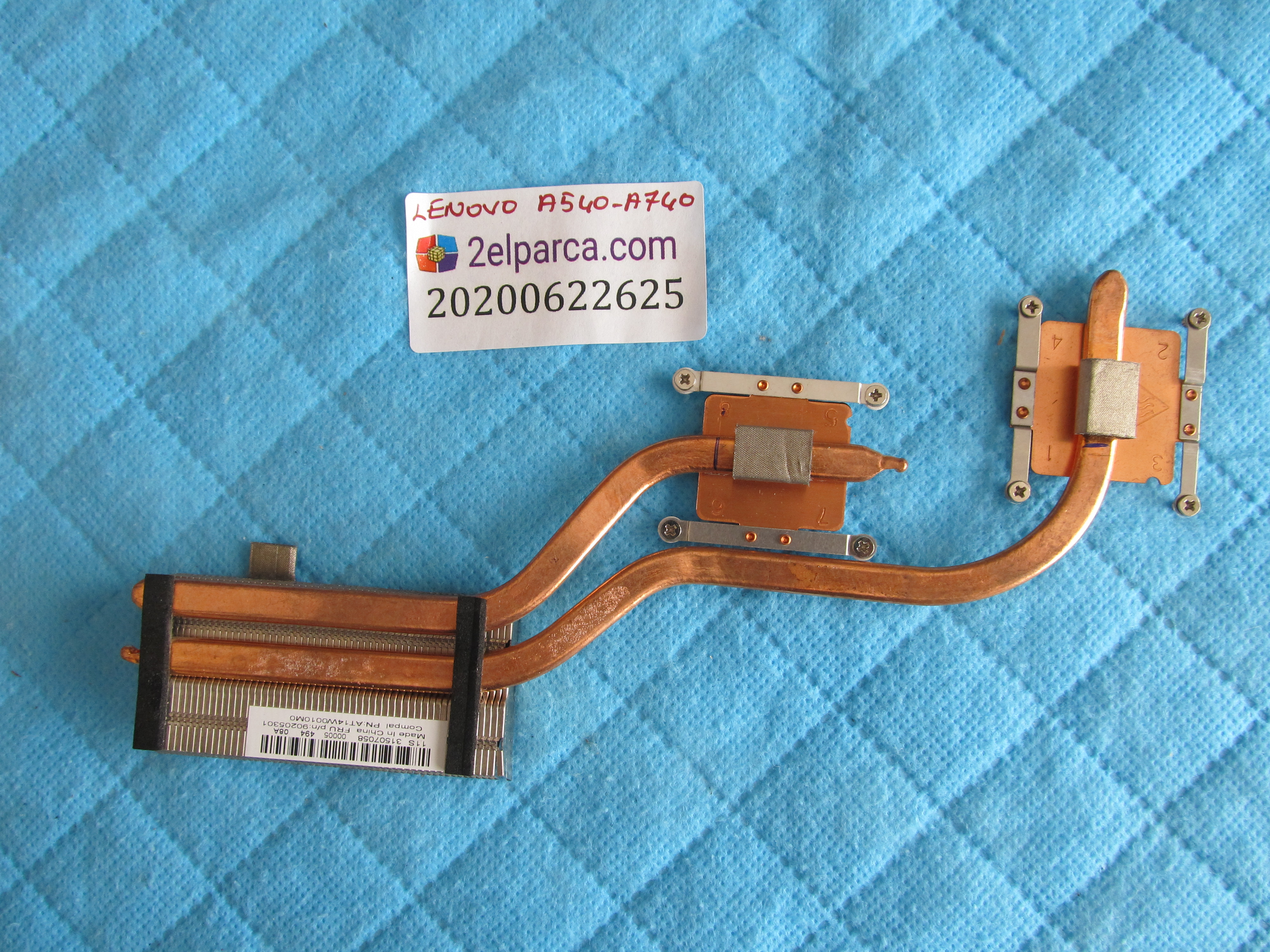 LENOVO Lenovo a540-a740 bakir soğutucu (heatsink) orjinal ürün küçük görsel 2
