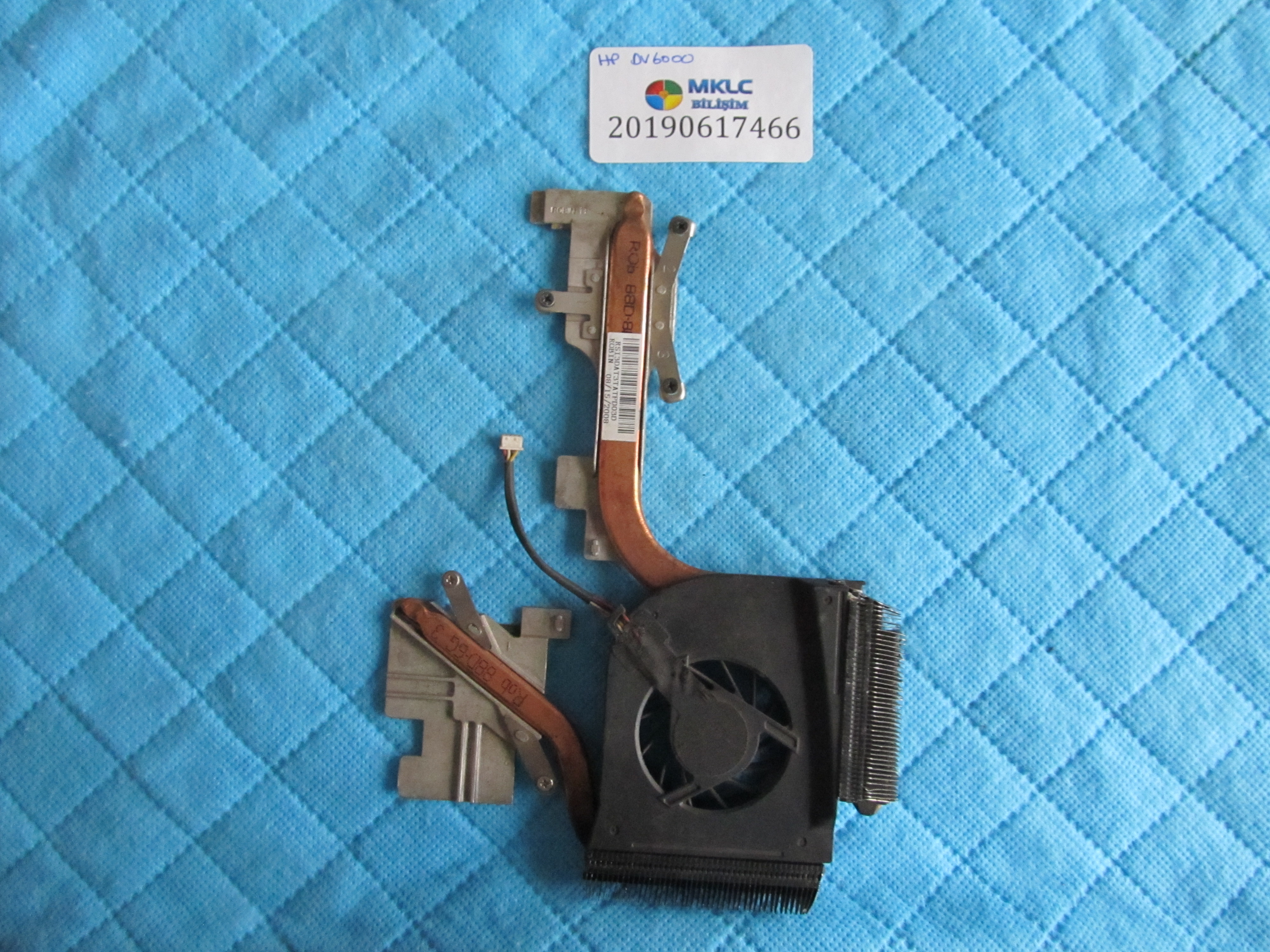 Hp dv6000 fan bakir soğutucu (heatsink)