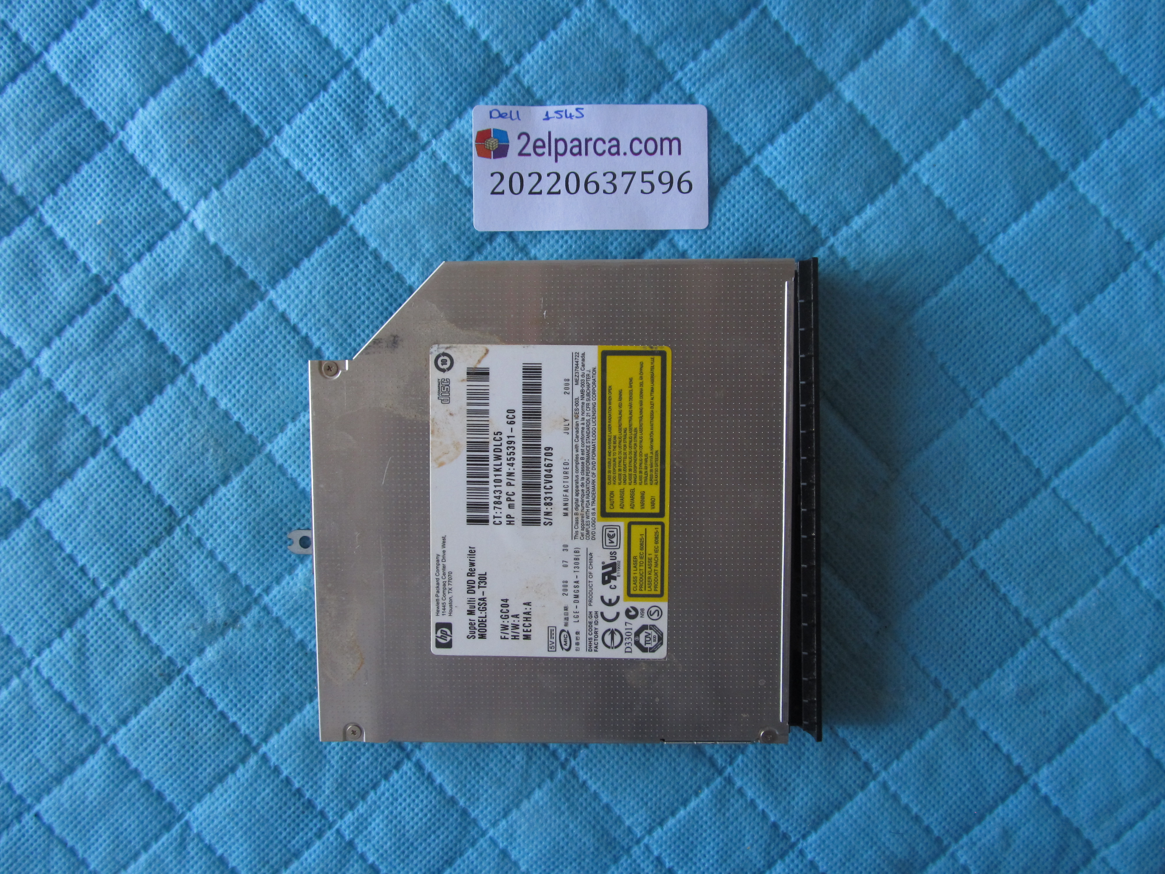 DELL Dell 1545 dvd sürücü orjinal ürün küçük görsel 2