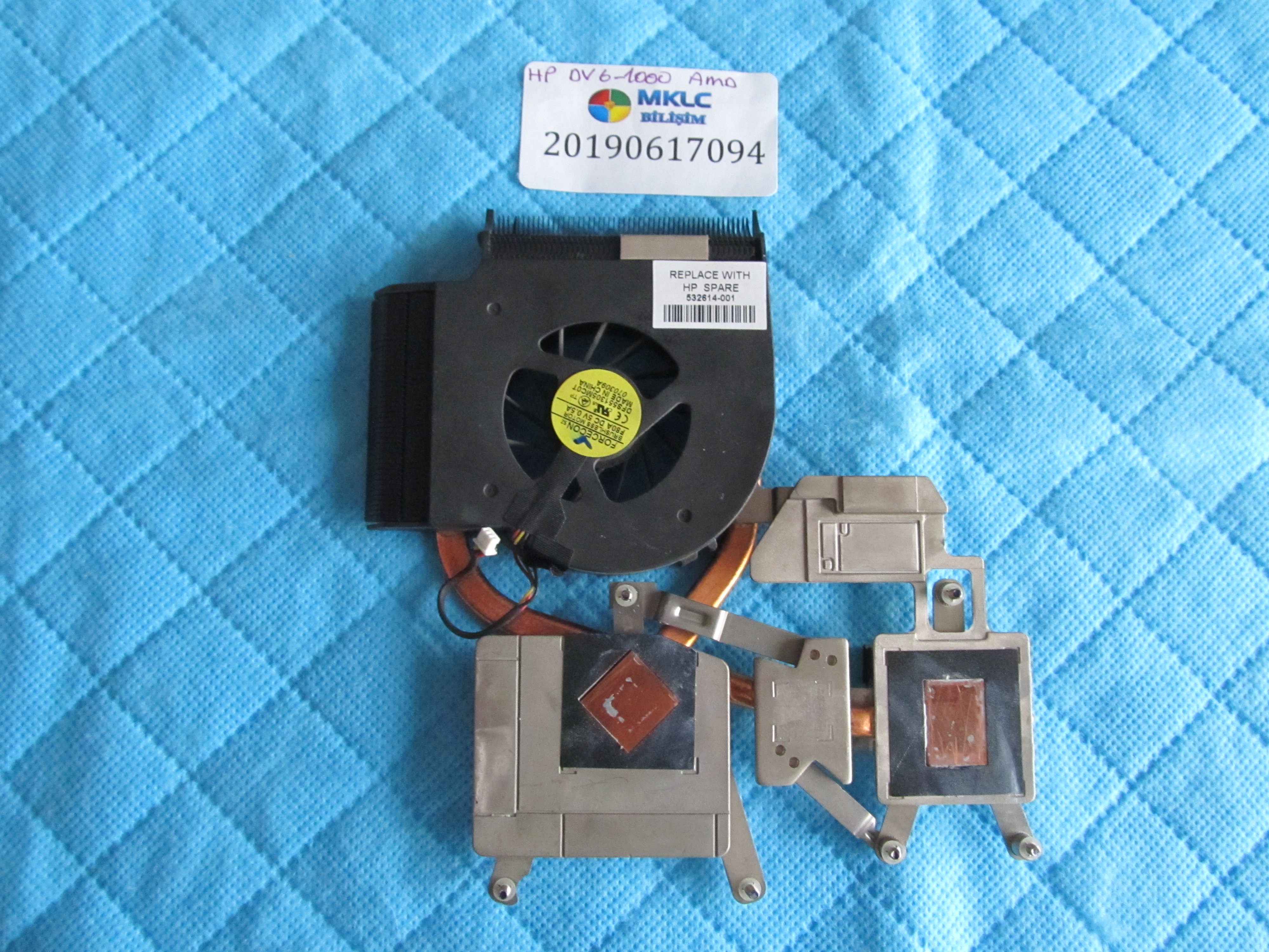 HP Hp dv6-1000 fan bakir soğutucu (heatsink) amd küçük görsel 2