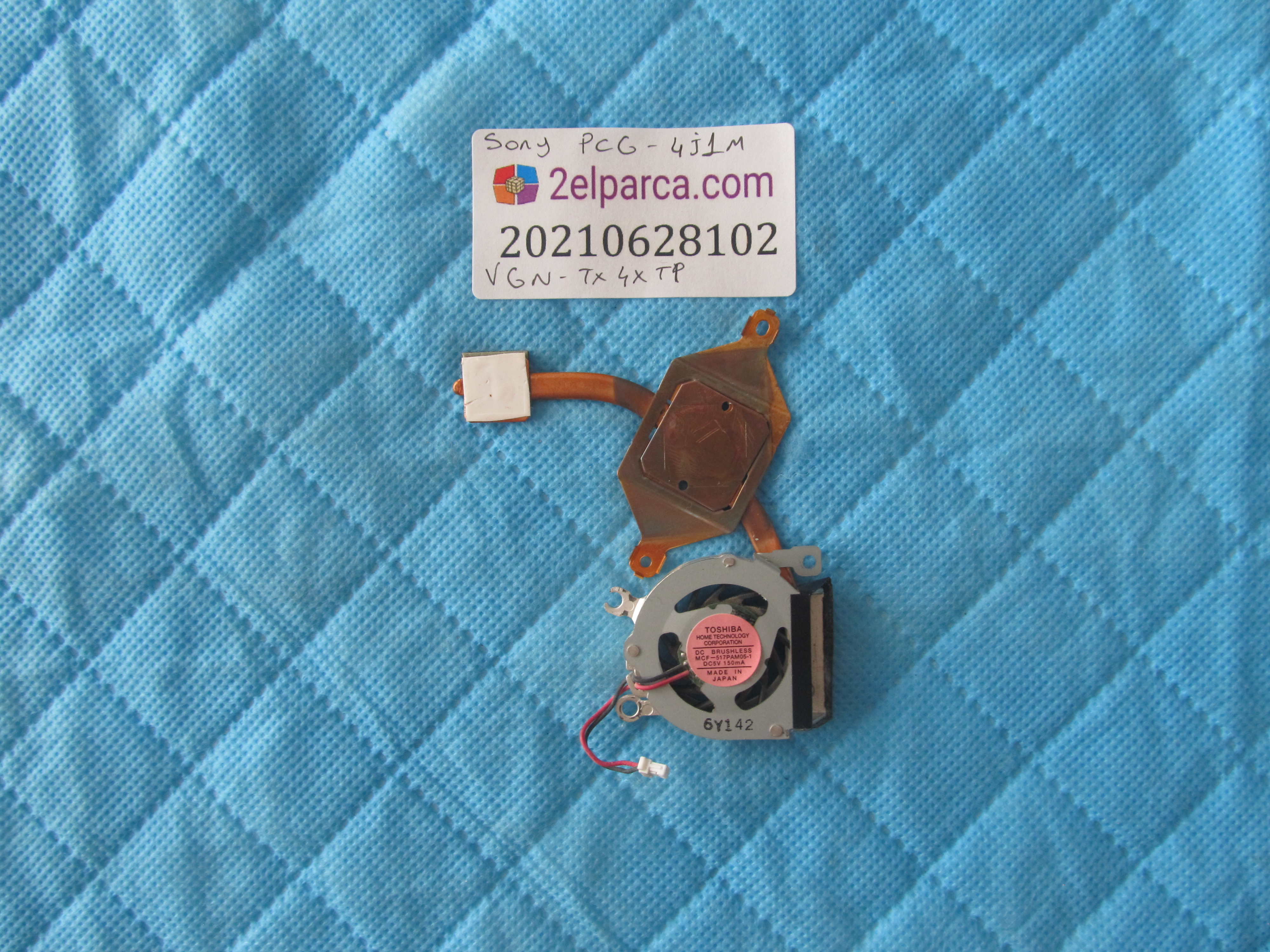 SONY Sony pcg-4j1m vgn-tx4xtp fan bakir soğutucu (heatsink) küçük görsel 2