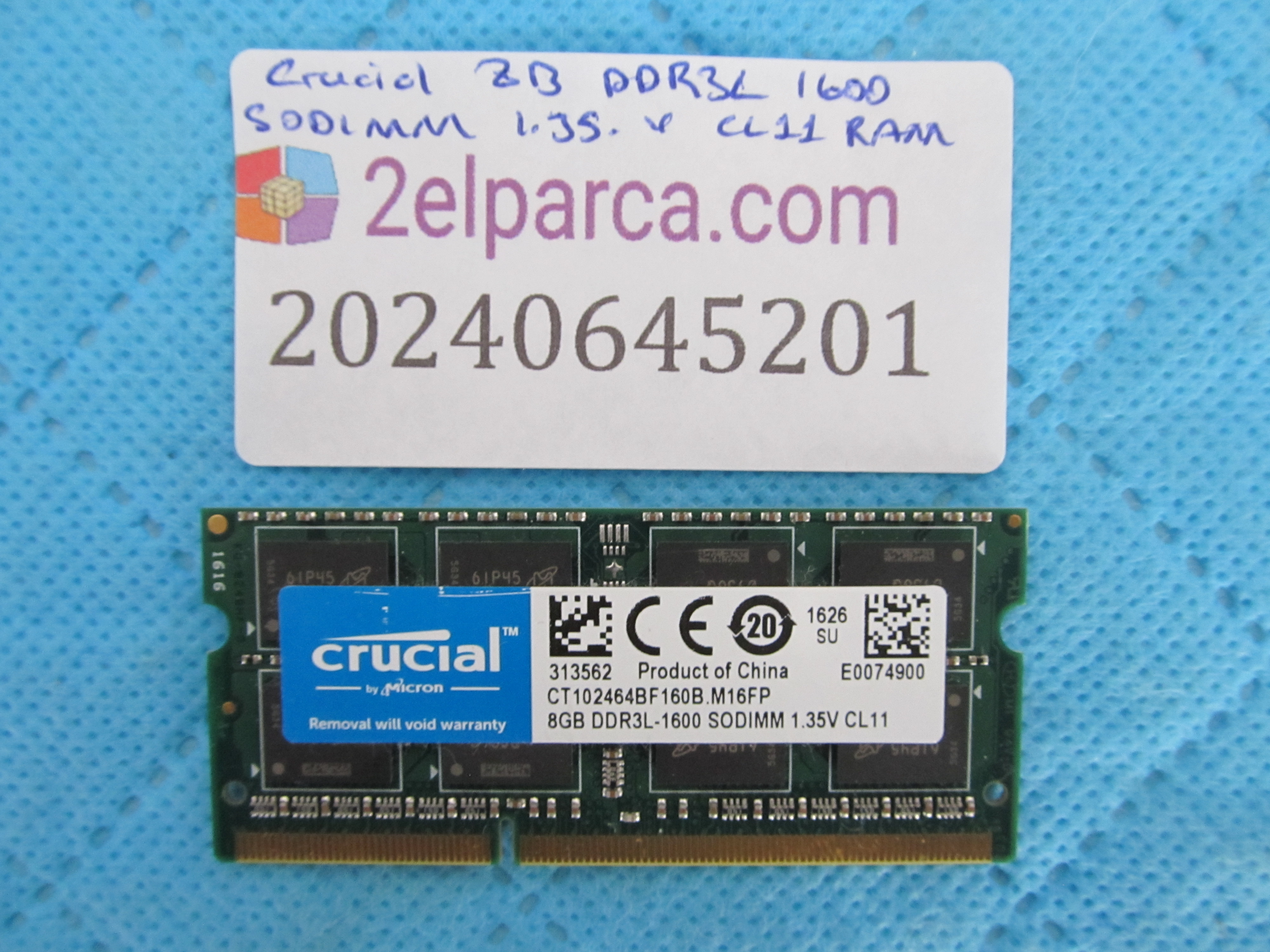 Crucial 8 Gb Ddr3l 1600 Mhz SODIMM 1.35V  Cl11 Ram Bellek Orjinal Ürün